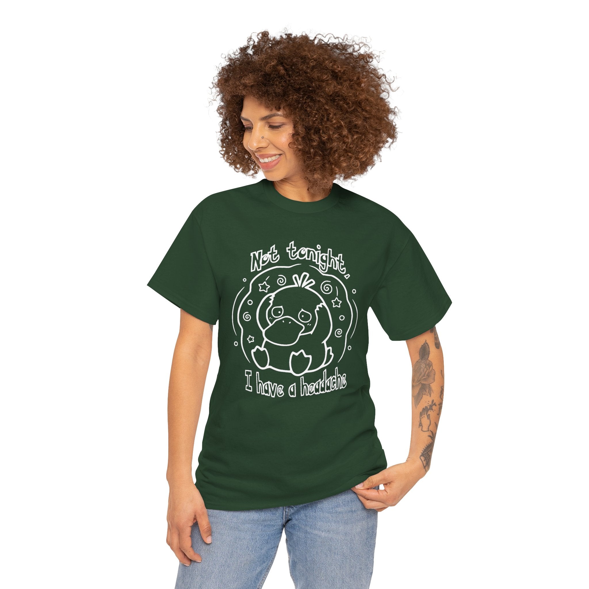 Duck Not Tonight I Have a Headache T-shirt funny kawaii duck illustration Shirt For Wife Or Girlfriend Gift