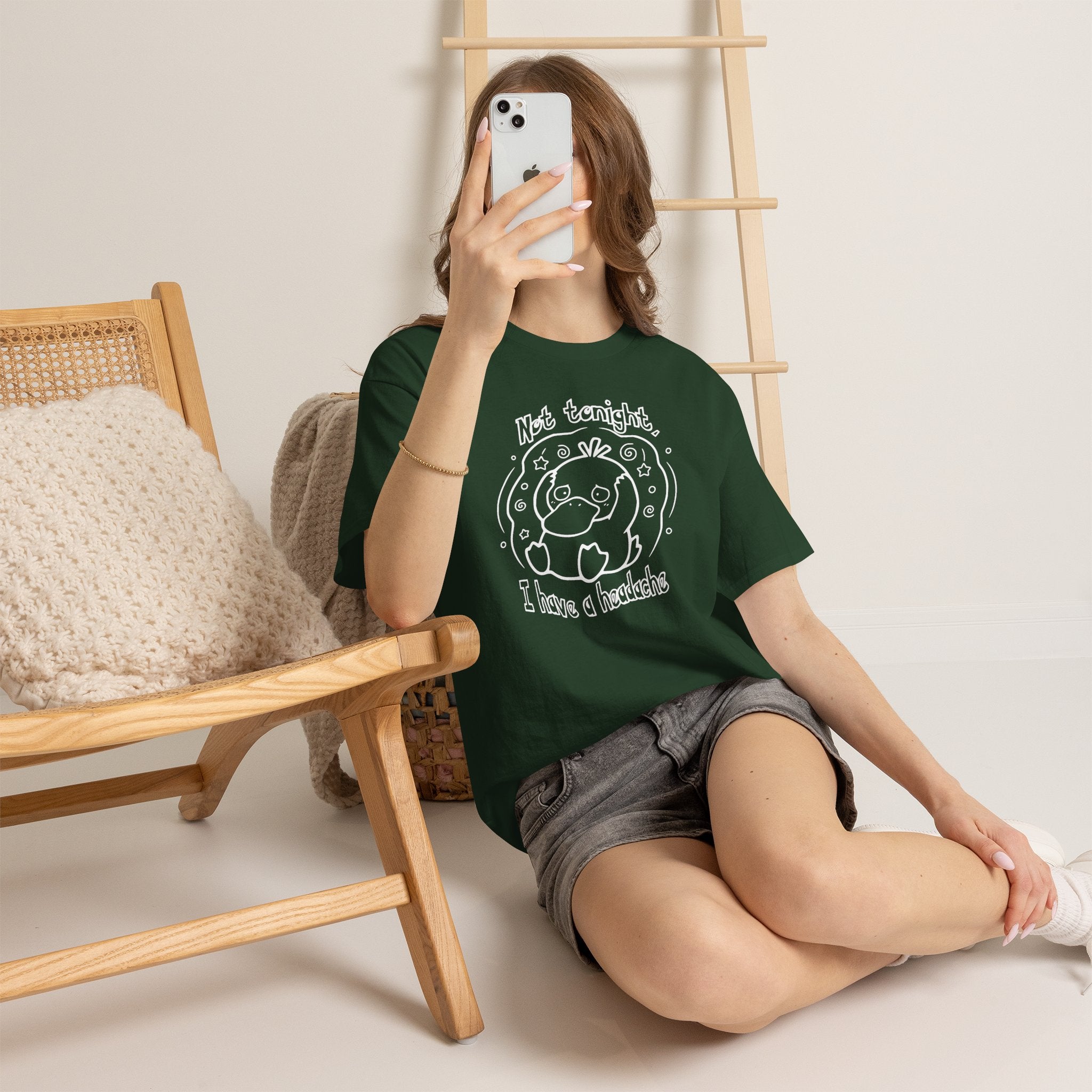 Duck Not Tonight I Have a Headache T-shirt funny kawaii duck illustration Shirt For Wife Or Girlfriend Gift