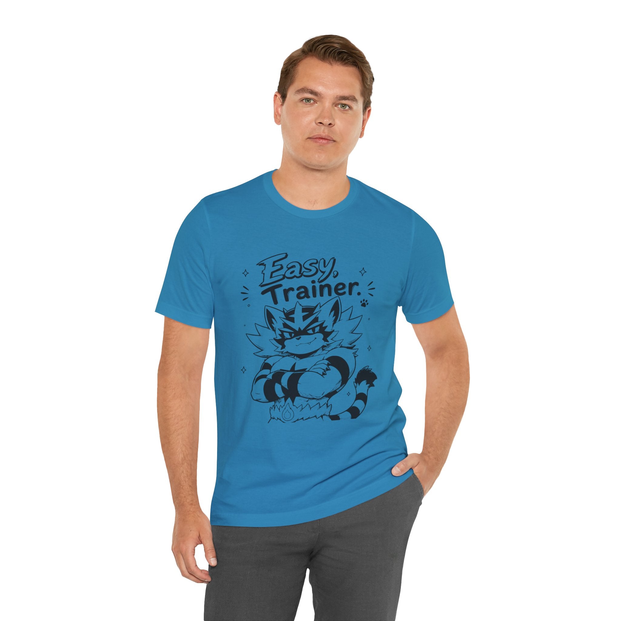 Easy Trainer Easy tiger illustration T-Shirt | cartoon wrestling funny cat graphic tee