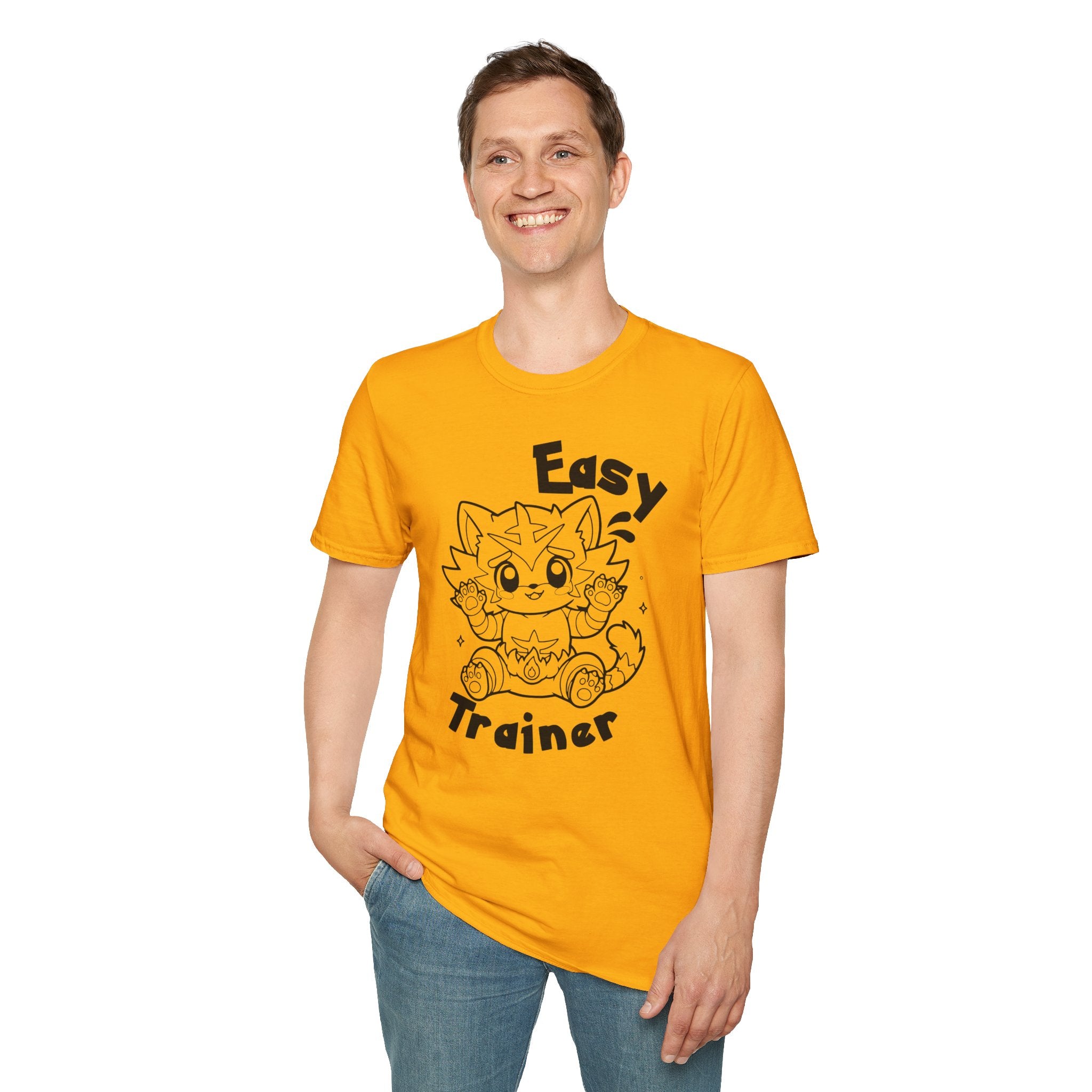 Easy Trainer T-Shirt | Cute Cartoon Easy Tiger Funny wrestling Cat Design Tee