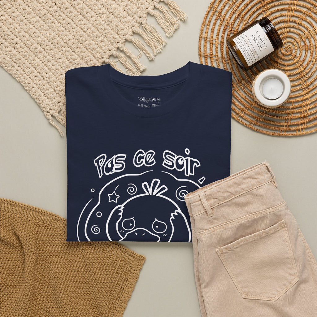 Canard Pas ce soir j'ai mal à la tête T-Shirt drôle francophone Animal Adorable Cadeau femme blonde copine