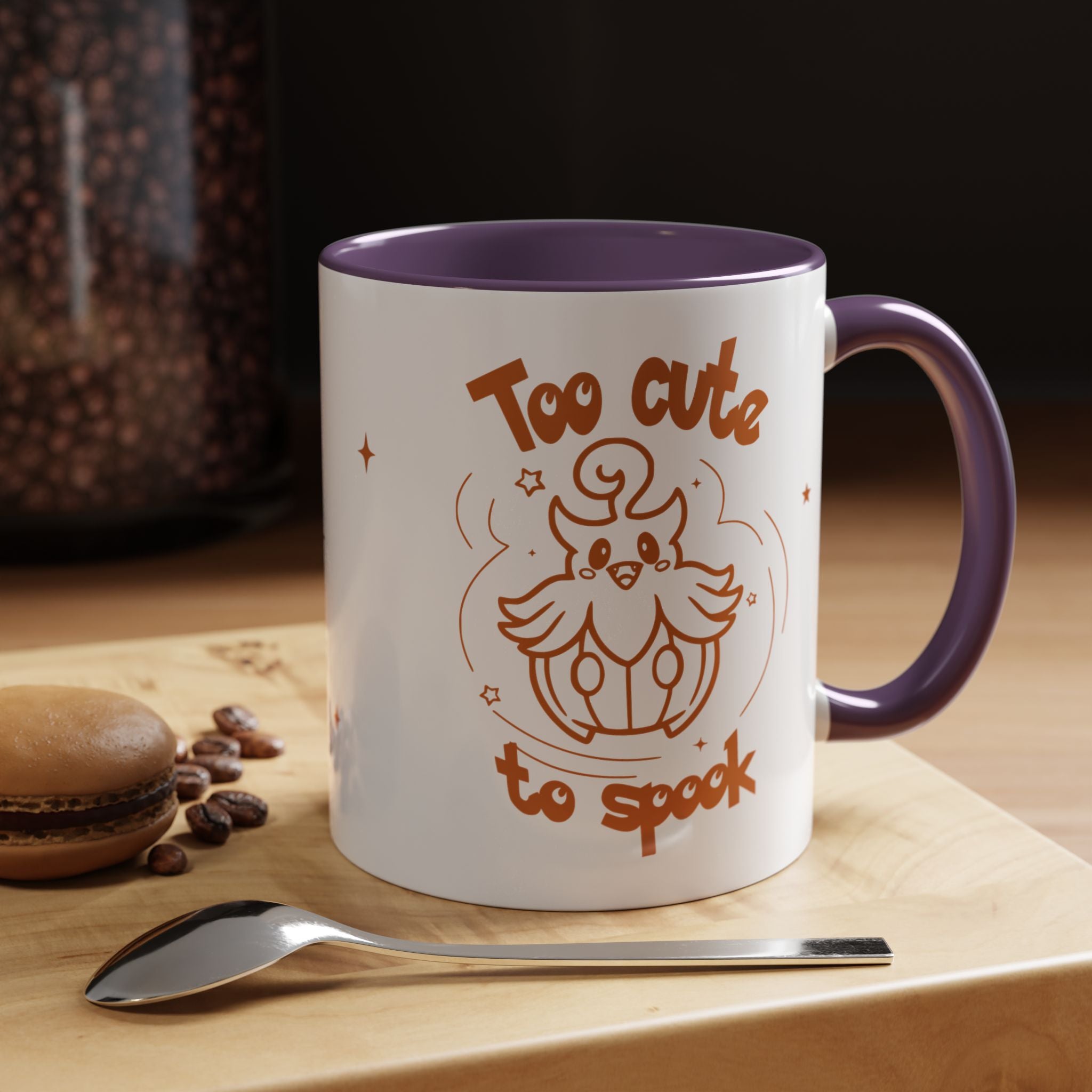 Too Cute to Spook Pumpkin Ghost Halloween Theme Mug | Accent Coffee Mug 11oz 15oz