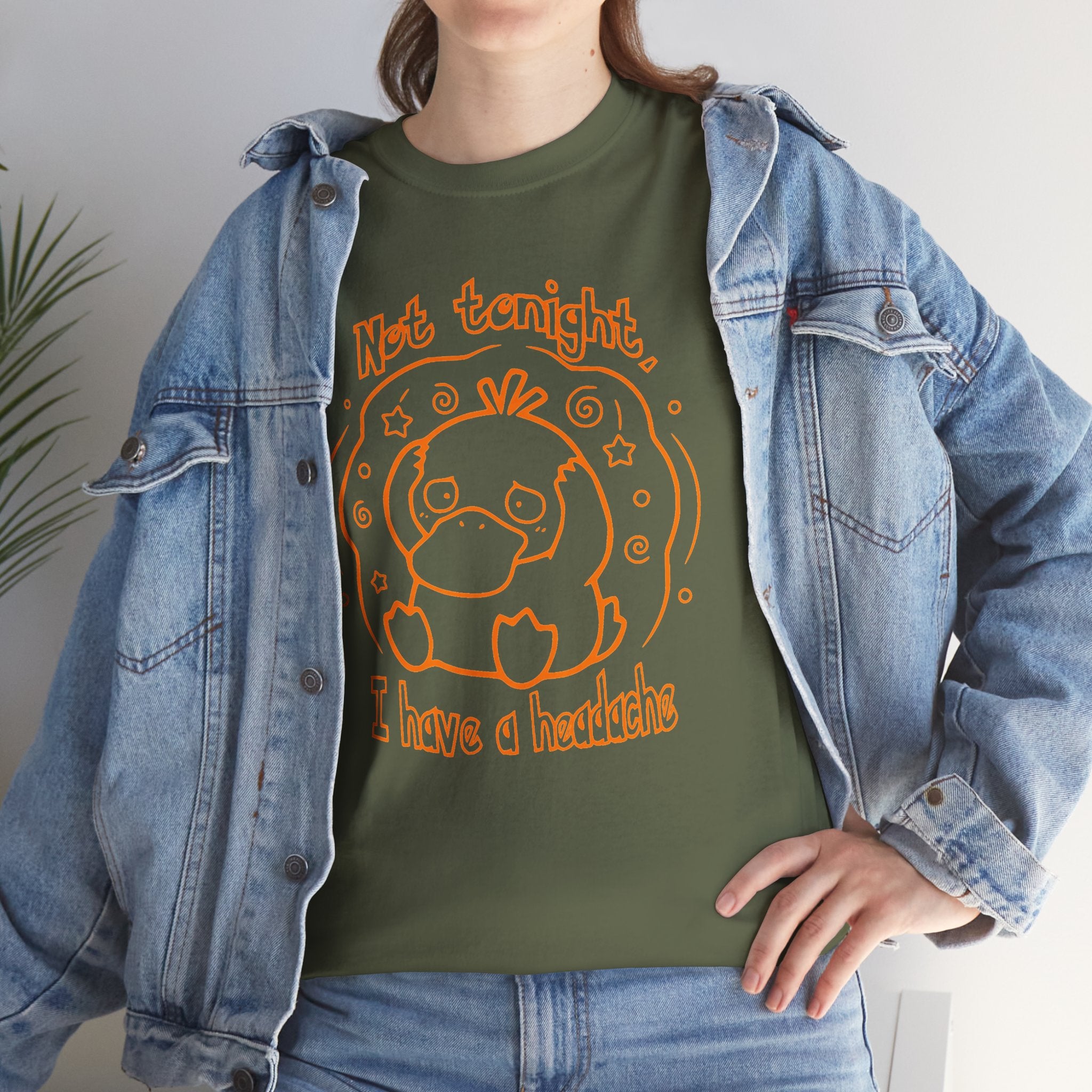 Duck Not Tonight I Have a Headache T-shirt funny kawaii duck illustration Shirt For Wife Or Girlfriend Gift
