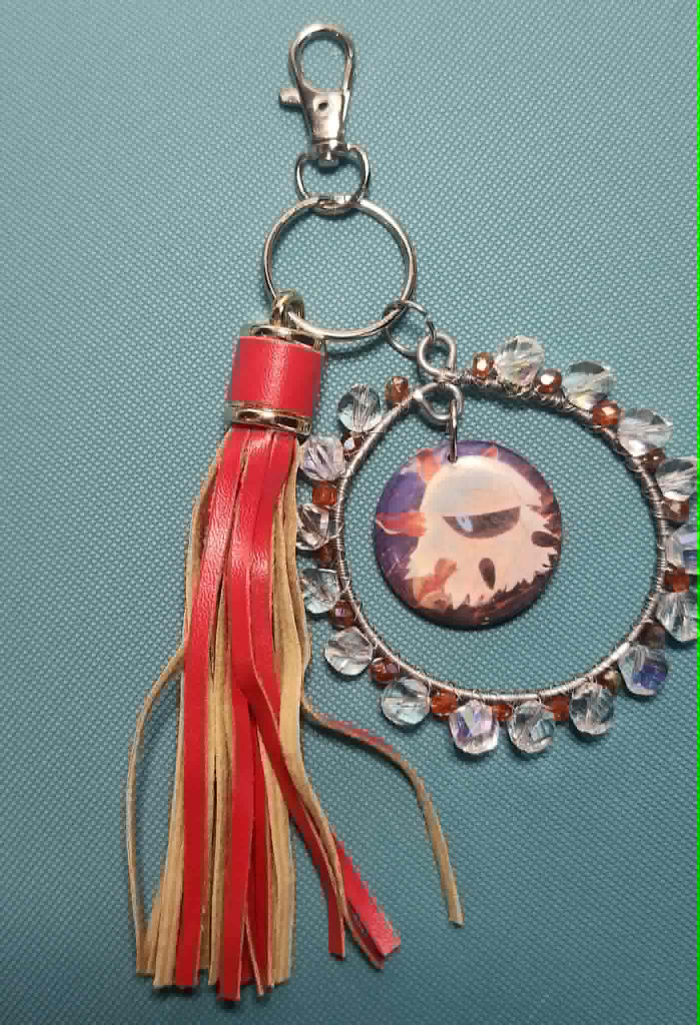 Larvesta Flame Charm – Handmade Pokémon-Inspired Bag Charm, Keychain & Car Accessory