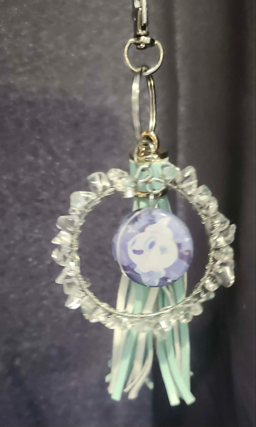Vanillite & Vanillish Frost Charm – Handmade Pokémon-Inspired Bag Charm, Keychain & Car Accessory ⭐