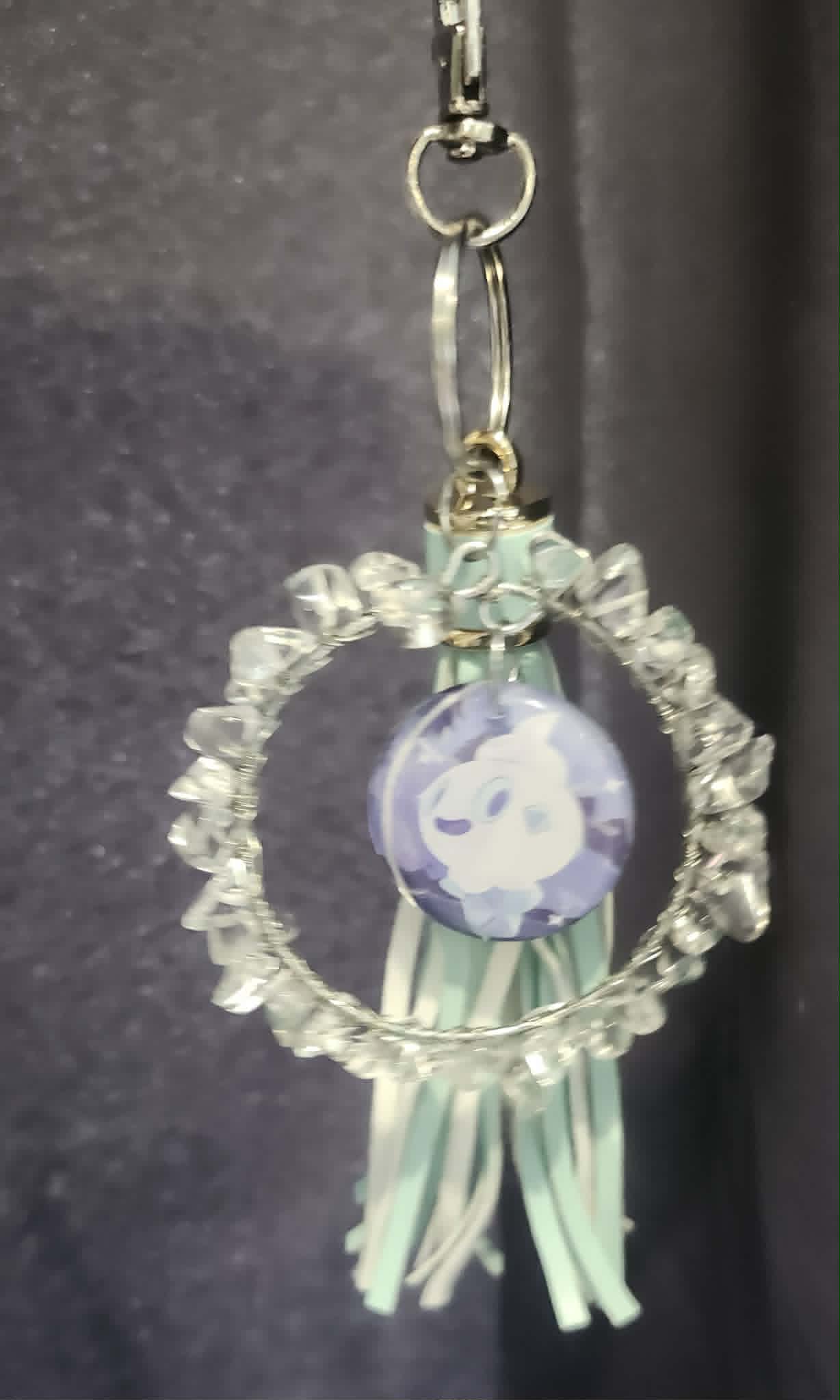 Vanillite & Vanillish Frost Charm – Handmade Pokémon-Inspired Bag Charm, Keychain & Car Accessory ⭐