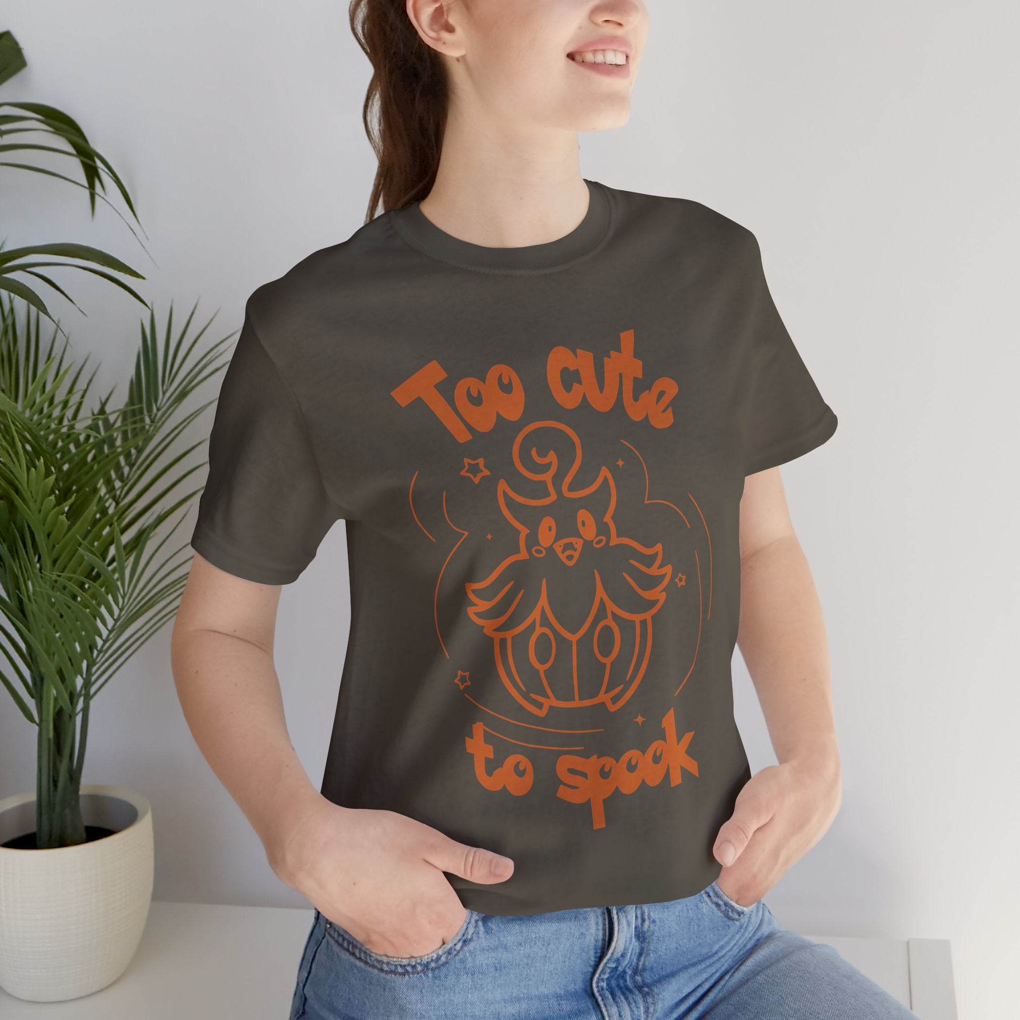 Too Cute to Spook Comfy Tee Shirt | Halloween Theme Gift Ghost Pumpkin T-Shirt for women