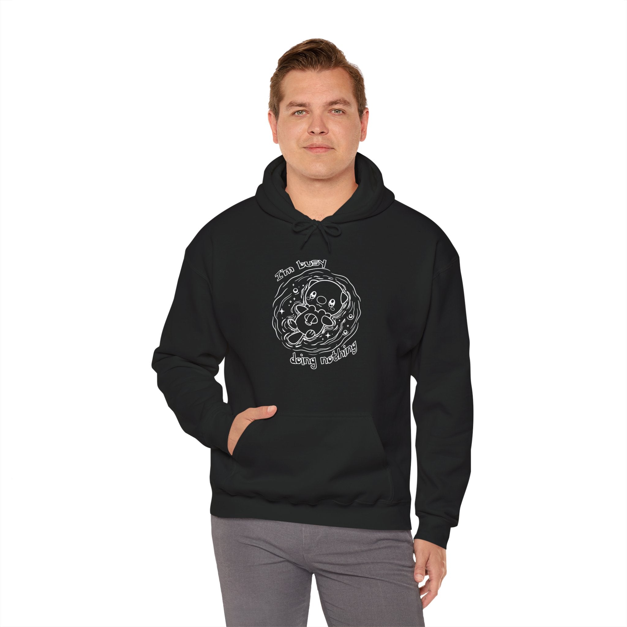 Otter Busy Doing Nothing Otter Hoodie | Cute Swimming Animal Graphic