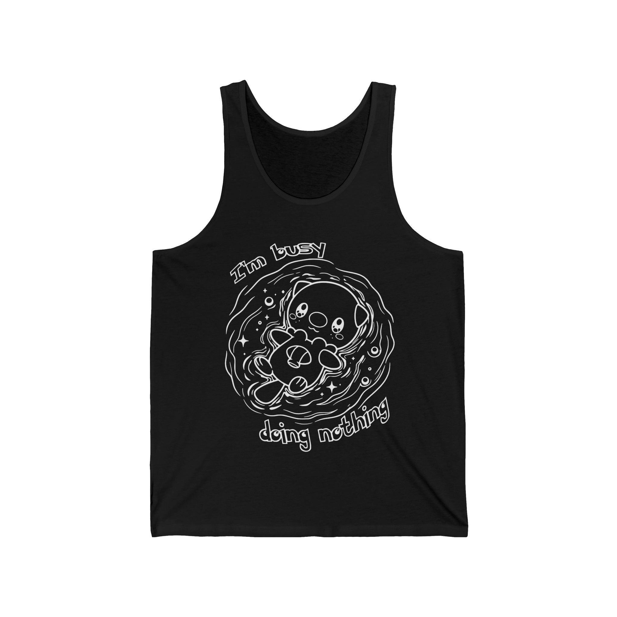 Otter Busy Doing Nothing Cute Lazy Otter Tank Top Kawaii Animal Simple Design Vacation Pool Day