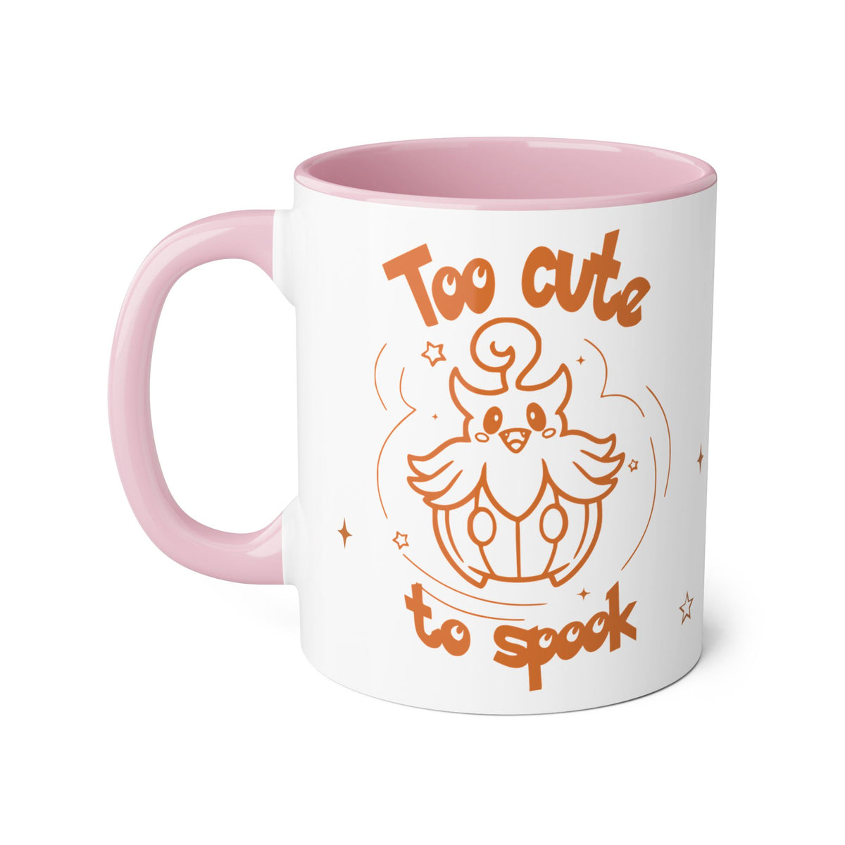 Too Cute to Spook Pumpkin Ghost Halloween Theme Coffee Tea Mug