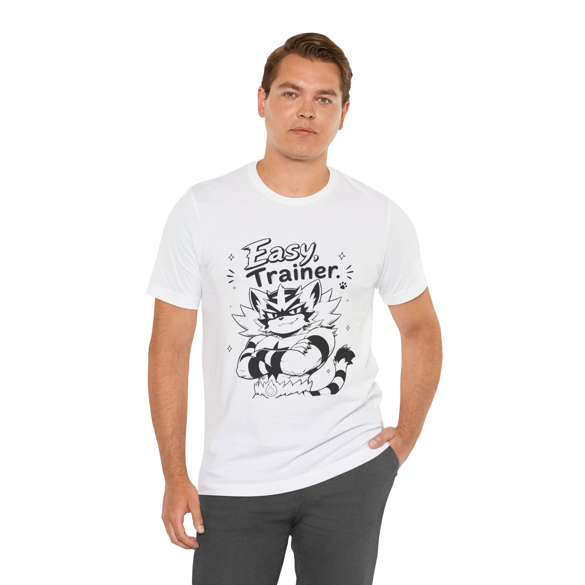 Easy Trainer Easy tiger illustration T-Shirt | cartoon wrestling funny cat graphic tee