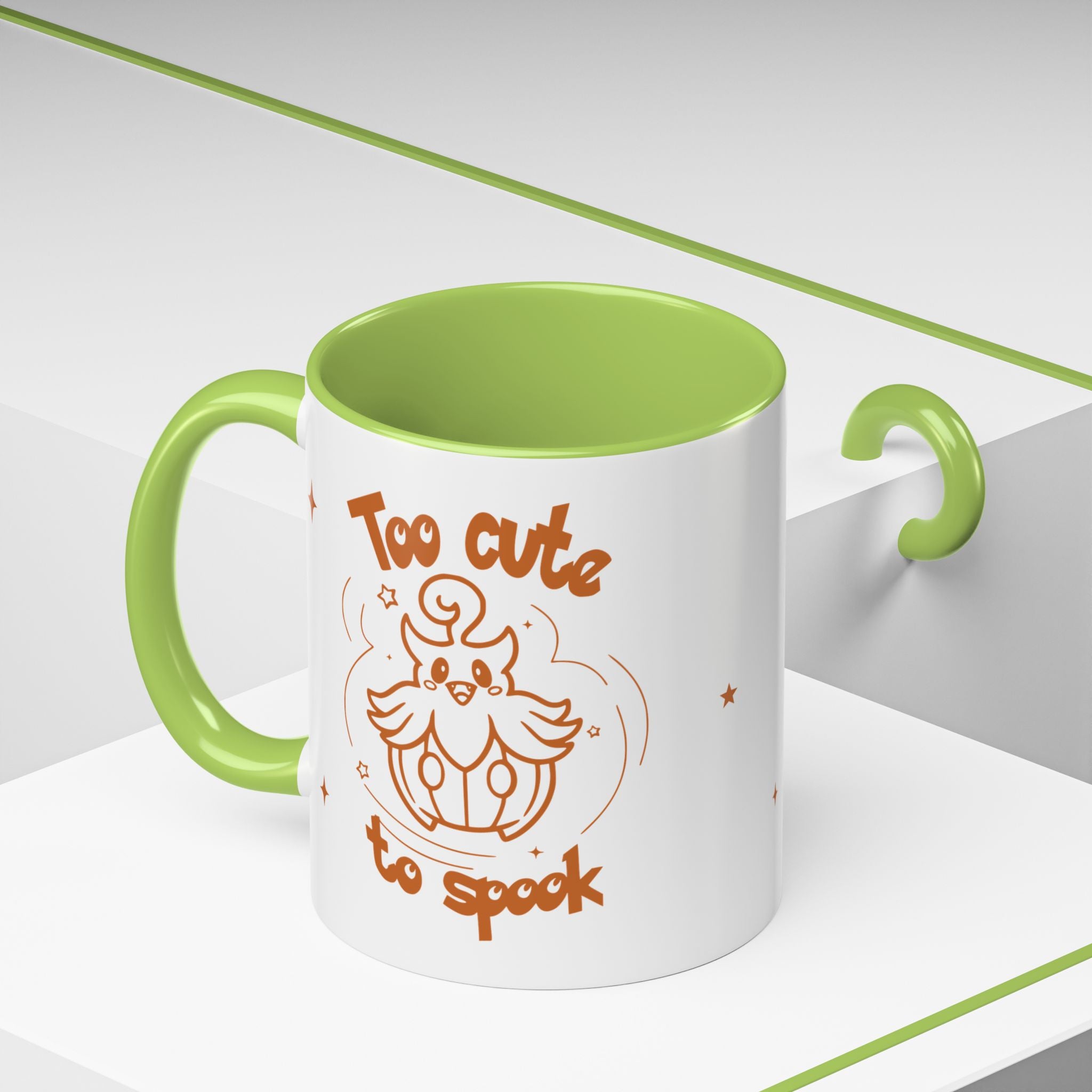 Too Cute to Spook Pumpkin Ghost Halloween Theme Mug | Accent Coffee Mug 11oz 15oz