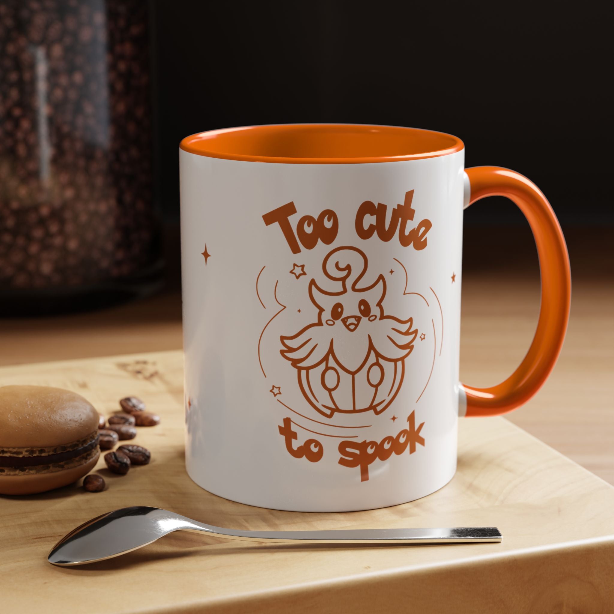 Too Cute to Spook Pumpkin Ghost Halloween Theme Mug | Accent Coffee Mug 11oz 15oz