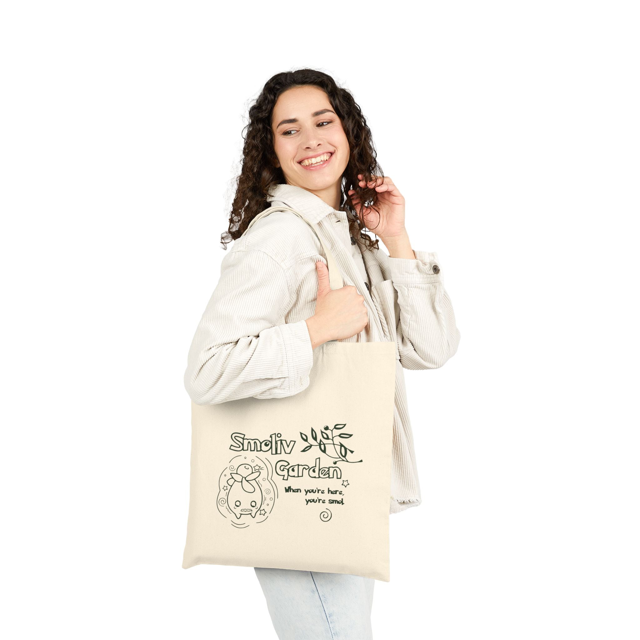 Smol Garden Tote Bag | Cute Kawaii Shopping Geek Bag | Plant Lover Gift | Cozy Gamer Gift for Women