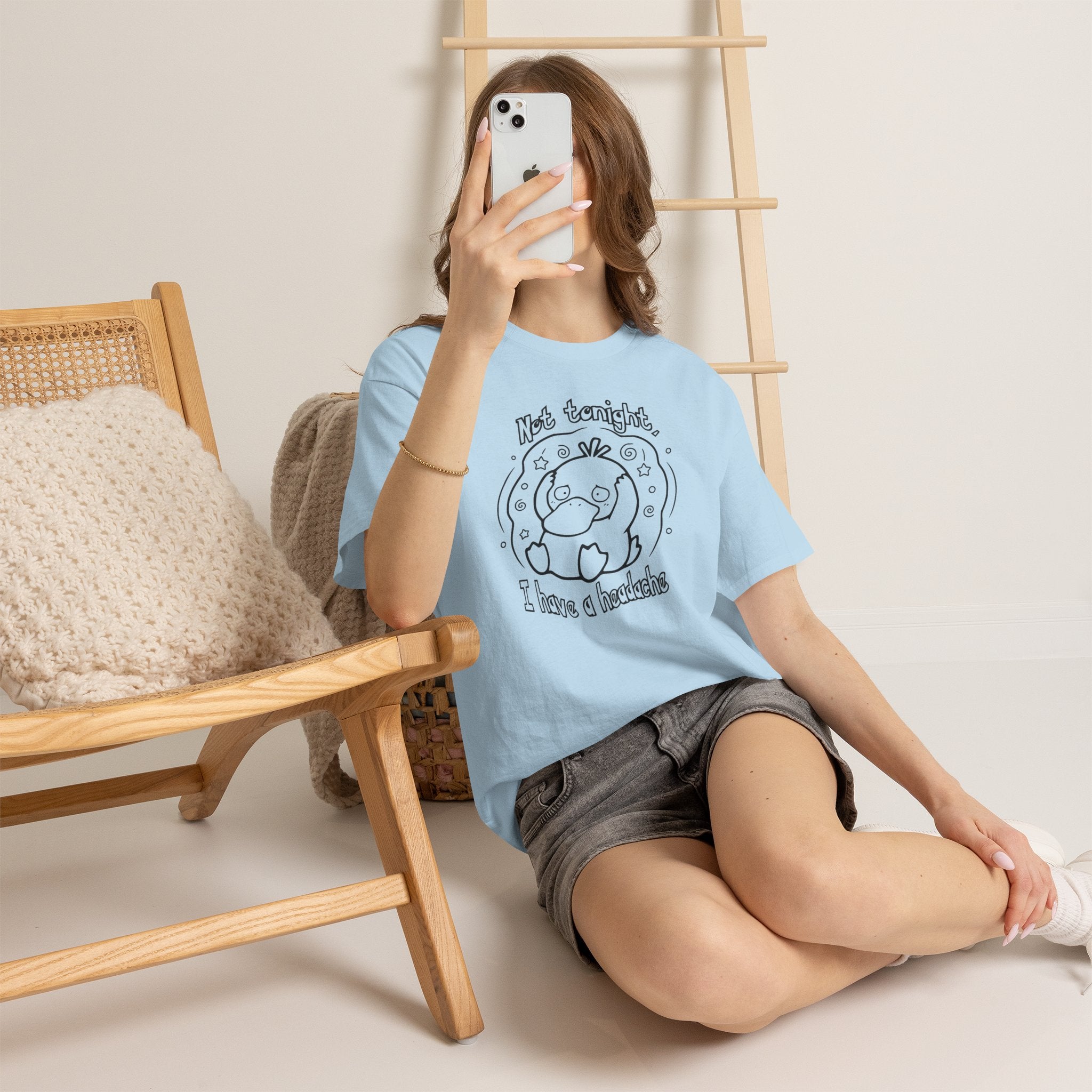 Duck Not Tonight I Have a Headache T-shirt funny kawaii duck illustration Shirt For Wife Or Girlfriend Gift