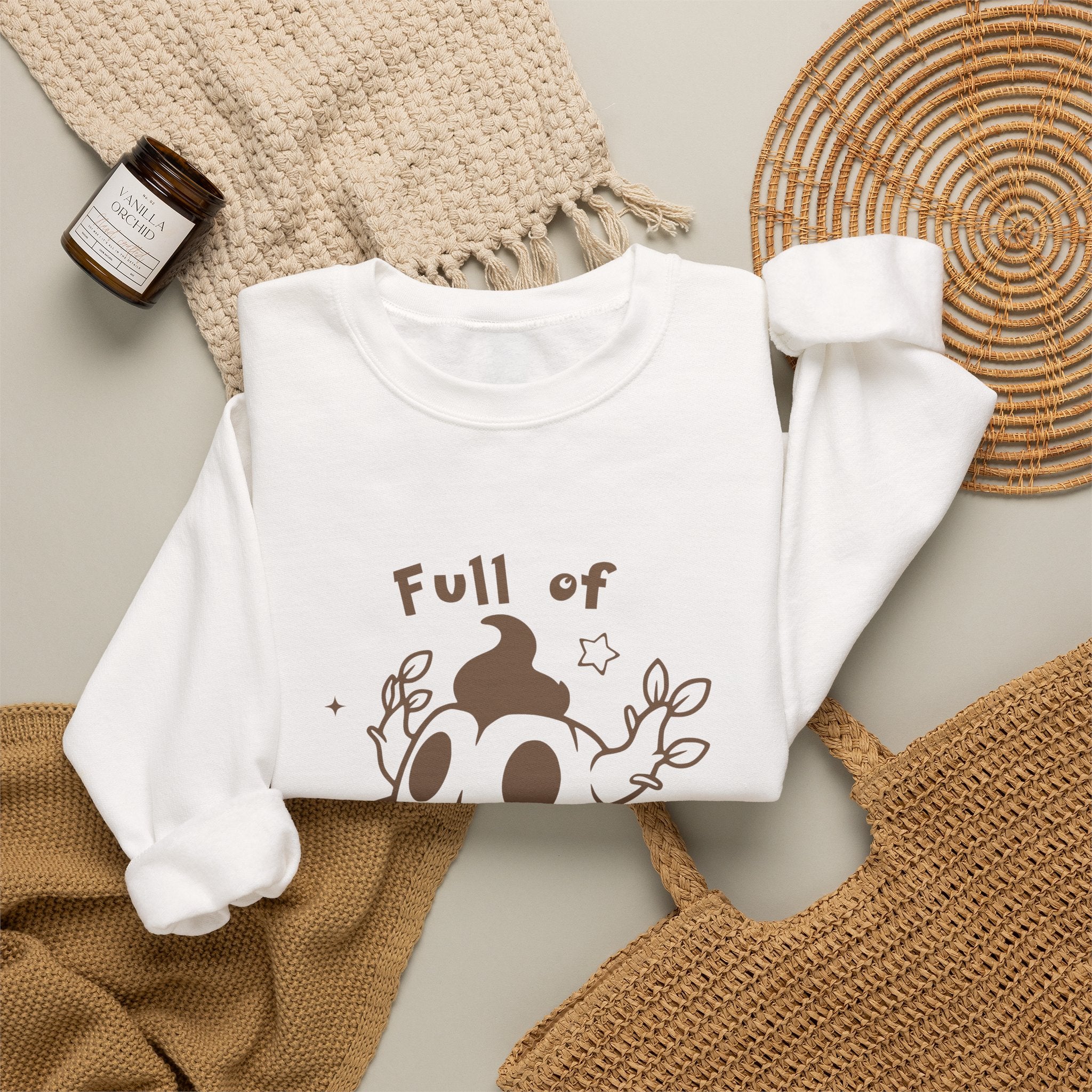 Full of Mischief Sweatshirt | Cute Halloween Ghost Crewneck | Cozy Fall Sweatshirt | Geek Autumn Sweater | Kawaii Spooky Apparel