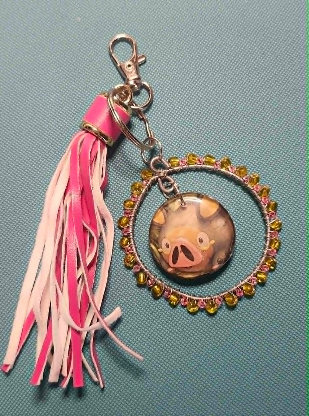 Lechonk Meadow Charm – Handmade Pokémon-Inspired Bag Charm, Keychain & Car Accessory