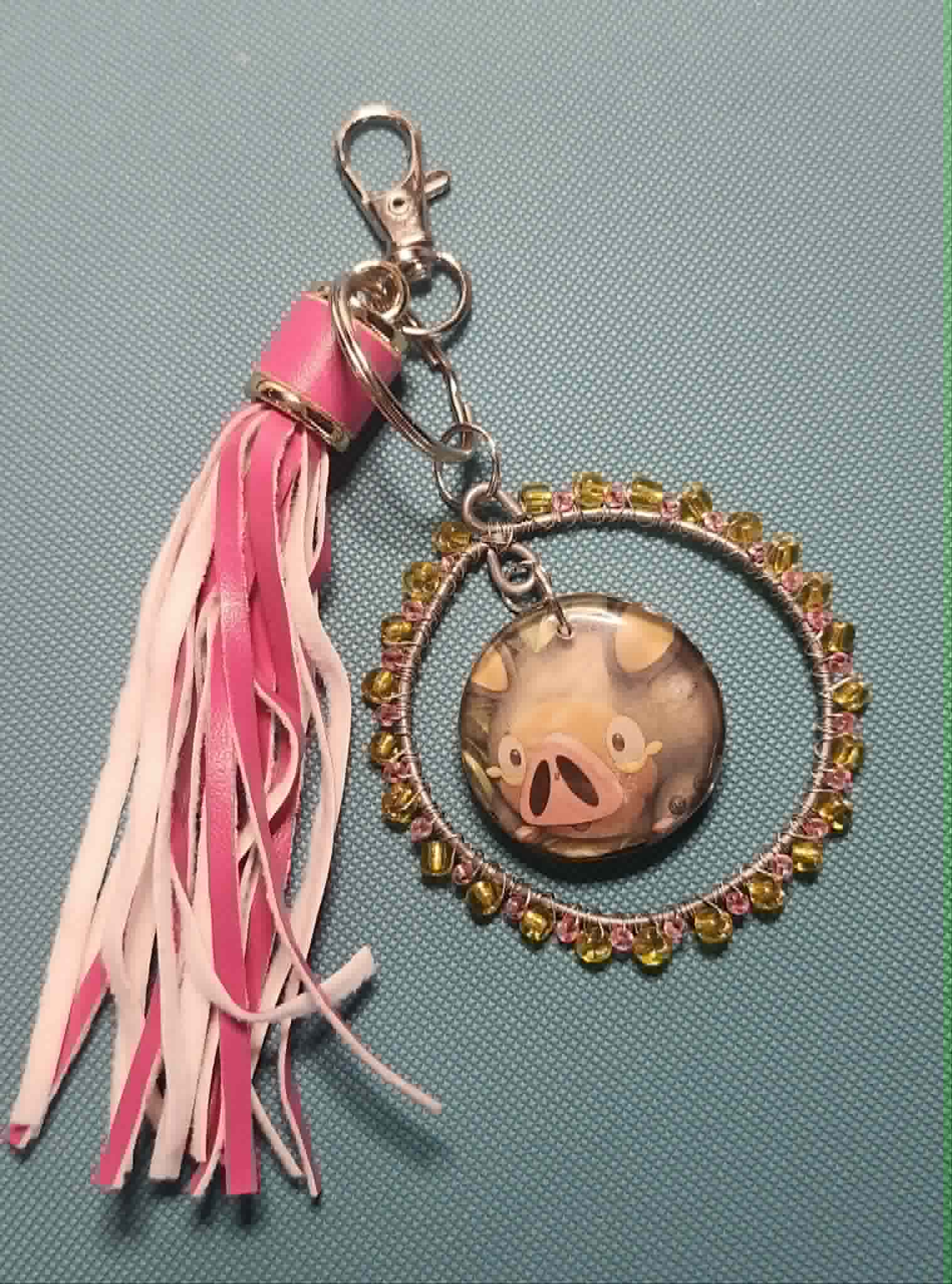 Lechonk Meadow Charm – Handmade Pokémon-Inspired Bag Charm, Keychain & Car Accessory