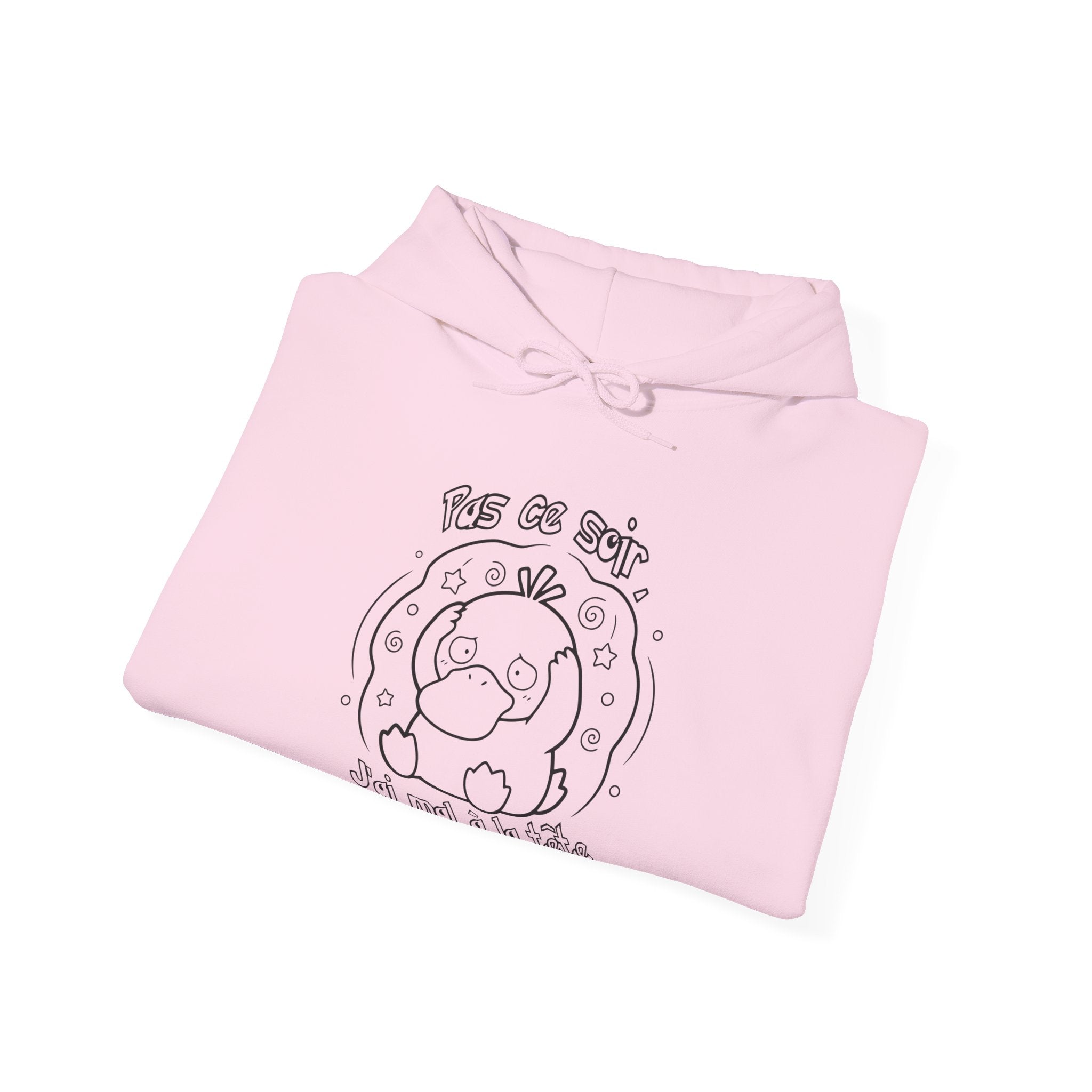 Canard Pas ce soir j'ai mal à la tête Hoodie drôle Sweater francophone Animal Adorable Cadeau femme blonde copine