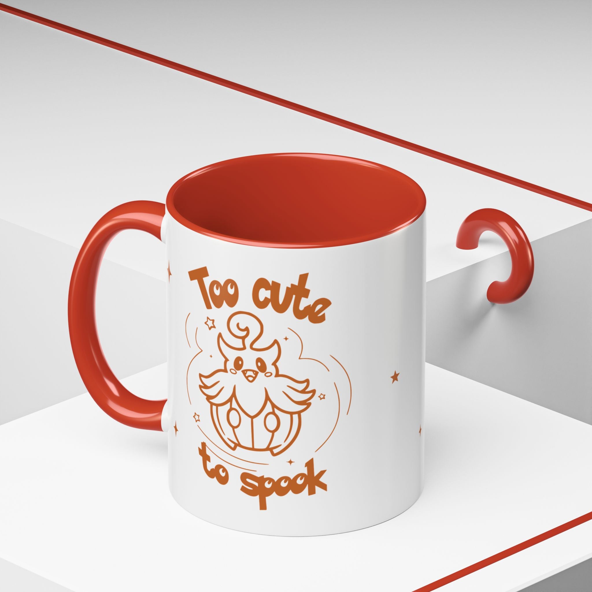 Too Cute to Spook Pumpkin Ghost Halloween Theme Mug | Accent Coffee Mug 11oz 15oz