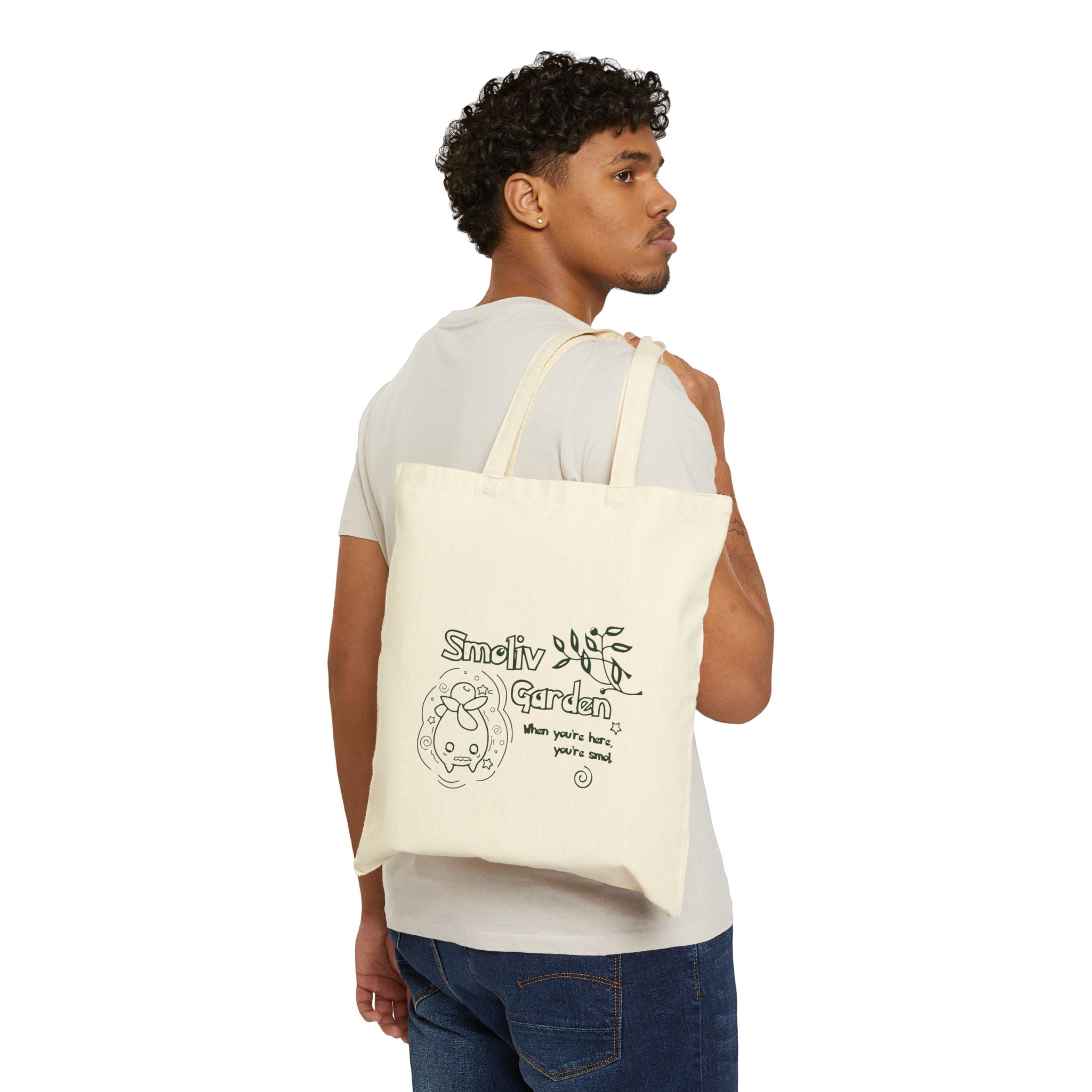 Smol Garden Tote Bag | Cute Kawaii Shopping Geek Bag | Plant Lover Gift | Cozy Gamer Gift for Women