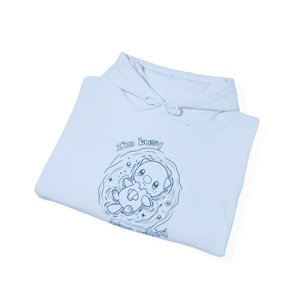 Otter Busy Doing Nothing Otter Hoodie | Cute Swimming Animal Graphic
