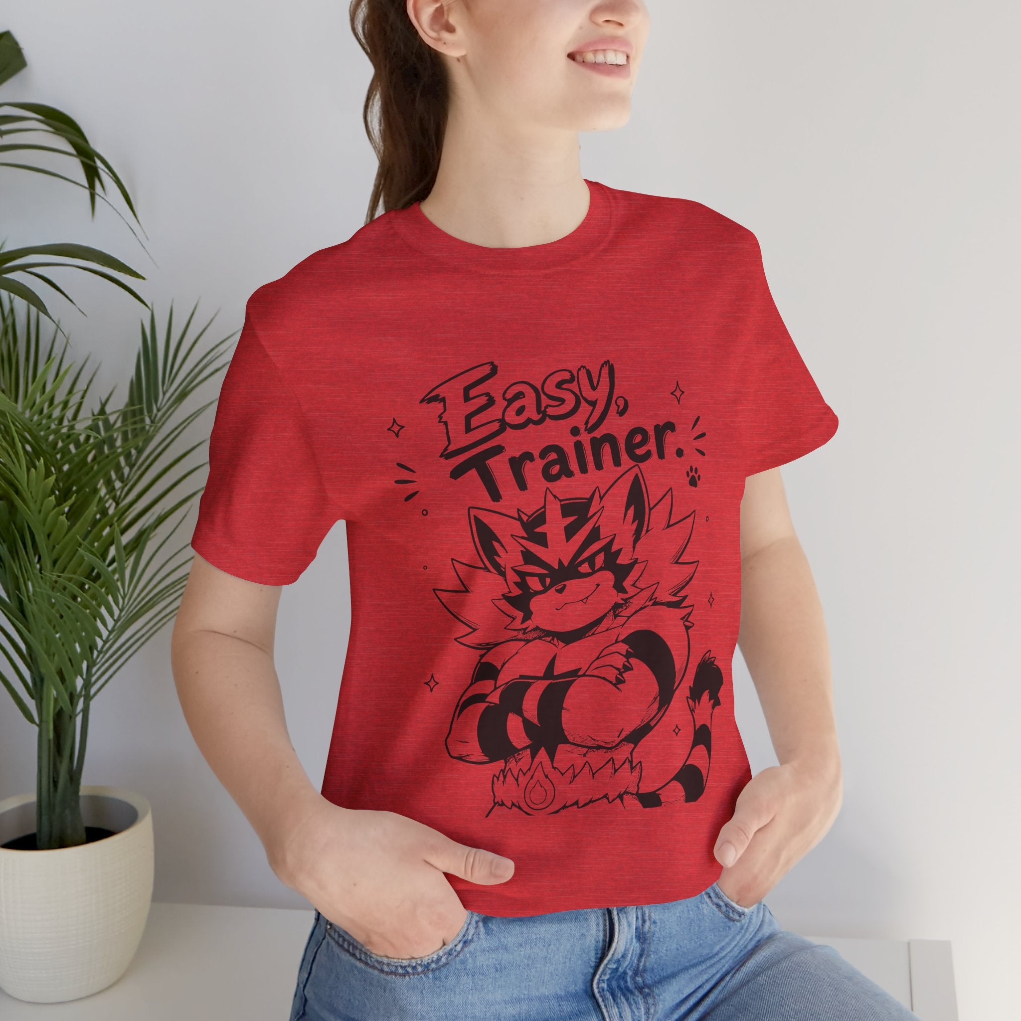 Easy Trainer Easy tiger illustration T-Shirt | cartoon wrestling funny cat graphic tee