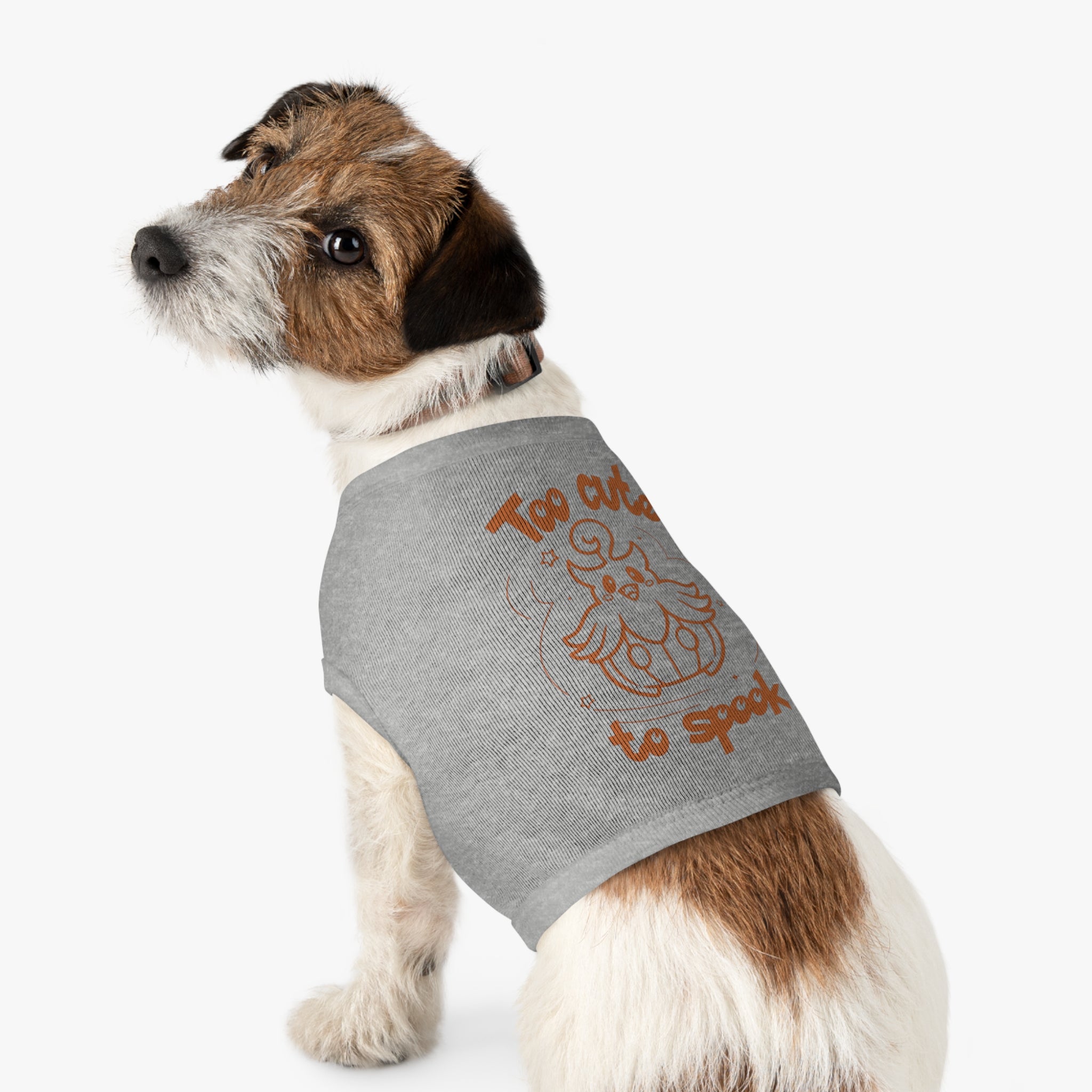 Too Cute to Spook Pet Tank | Halloween Orange Pumpkin Dog Shirt Trick or treat