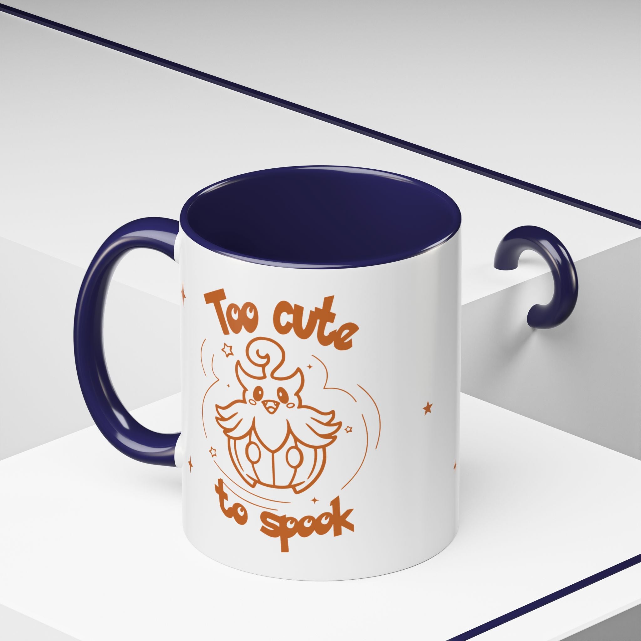 Too Cute to Spook Pumpkin Ghost Halloween Theme Mug | Accent Coffee Mug 11oz 15oz