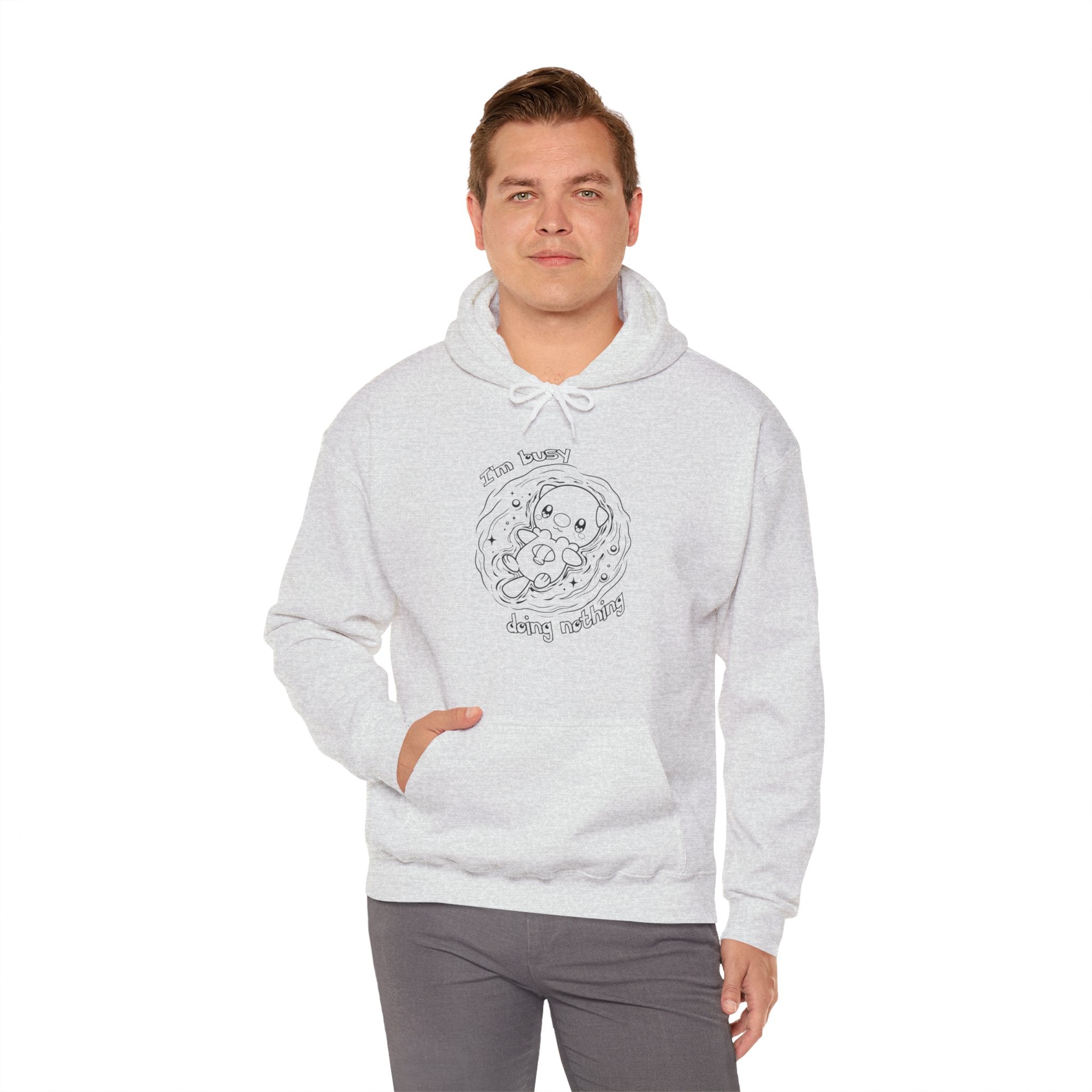 Otter Busy Doing Nothing Otter Hoodie | Cute Swimming Animal Graphic