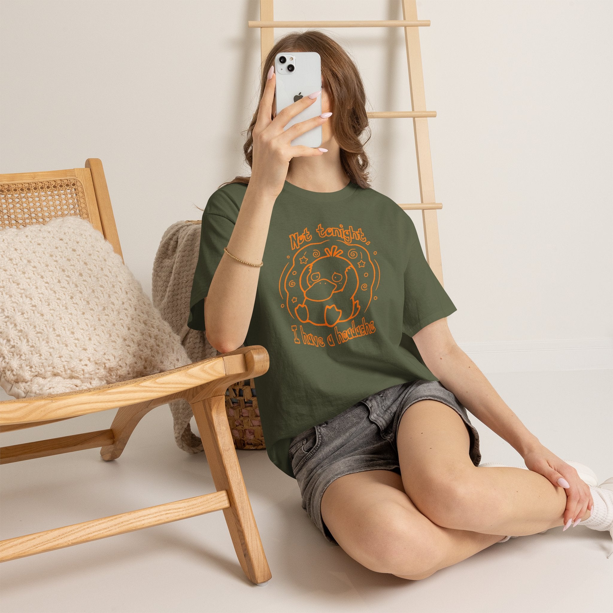 Duck Not Tonight I Have a Headache T-shirt funny kawaii duck illustration Shirt For Wife Or Girlfriend Gift