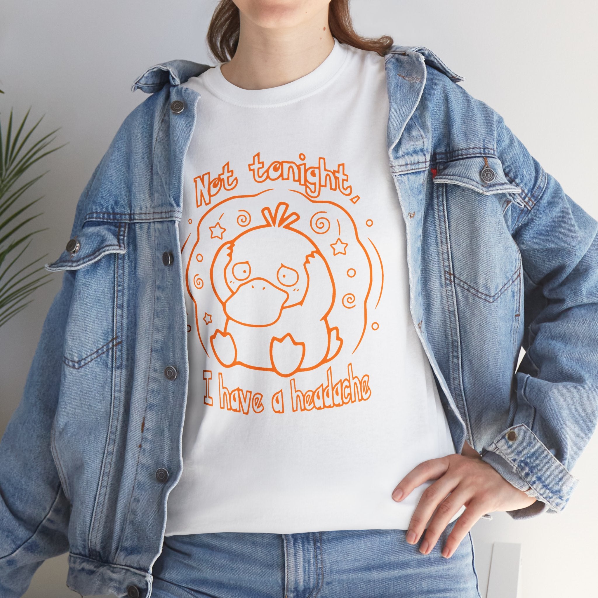 Duck Not Tonight I Have a Headache T-shirt funny kawaii duck illustration Shirt For Wife Or Girlfriend Gift