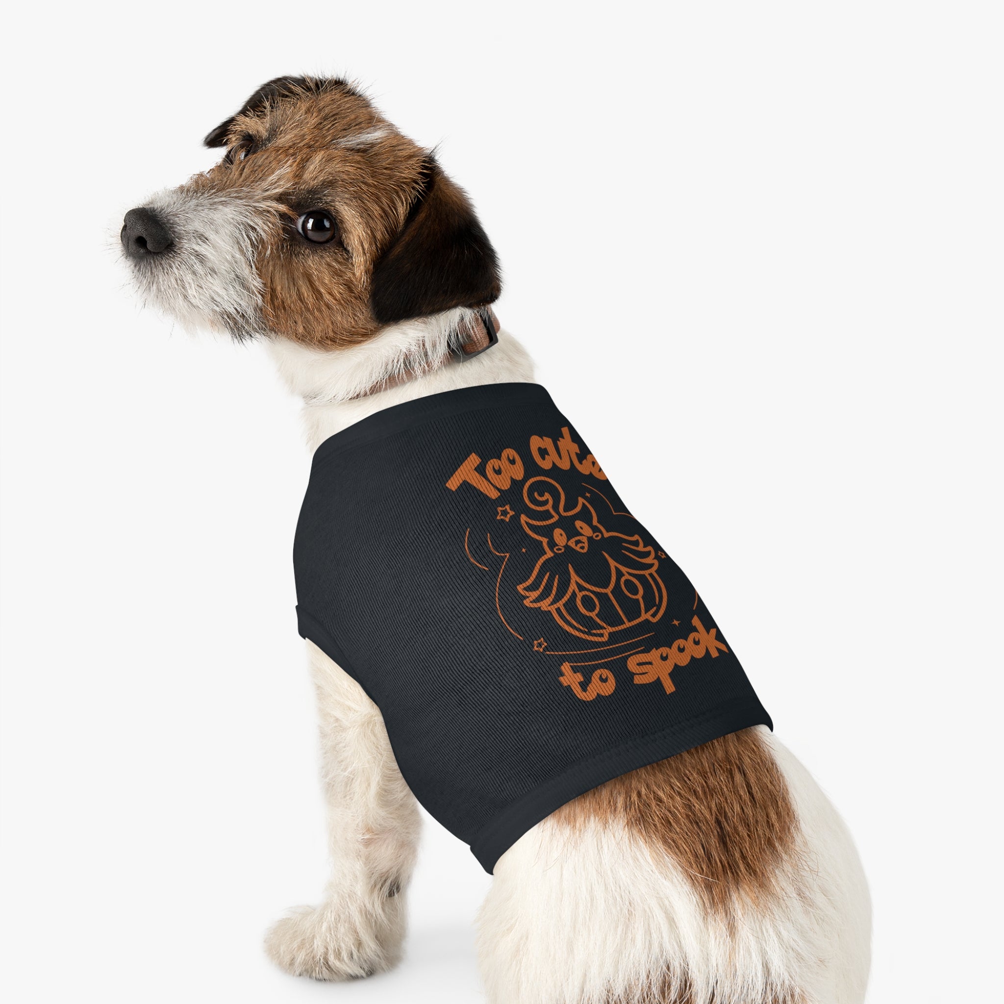 Too Cute to Spook Pet Tank | Halloween Orange Pumpkin Dog Shirt Trick or treat