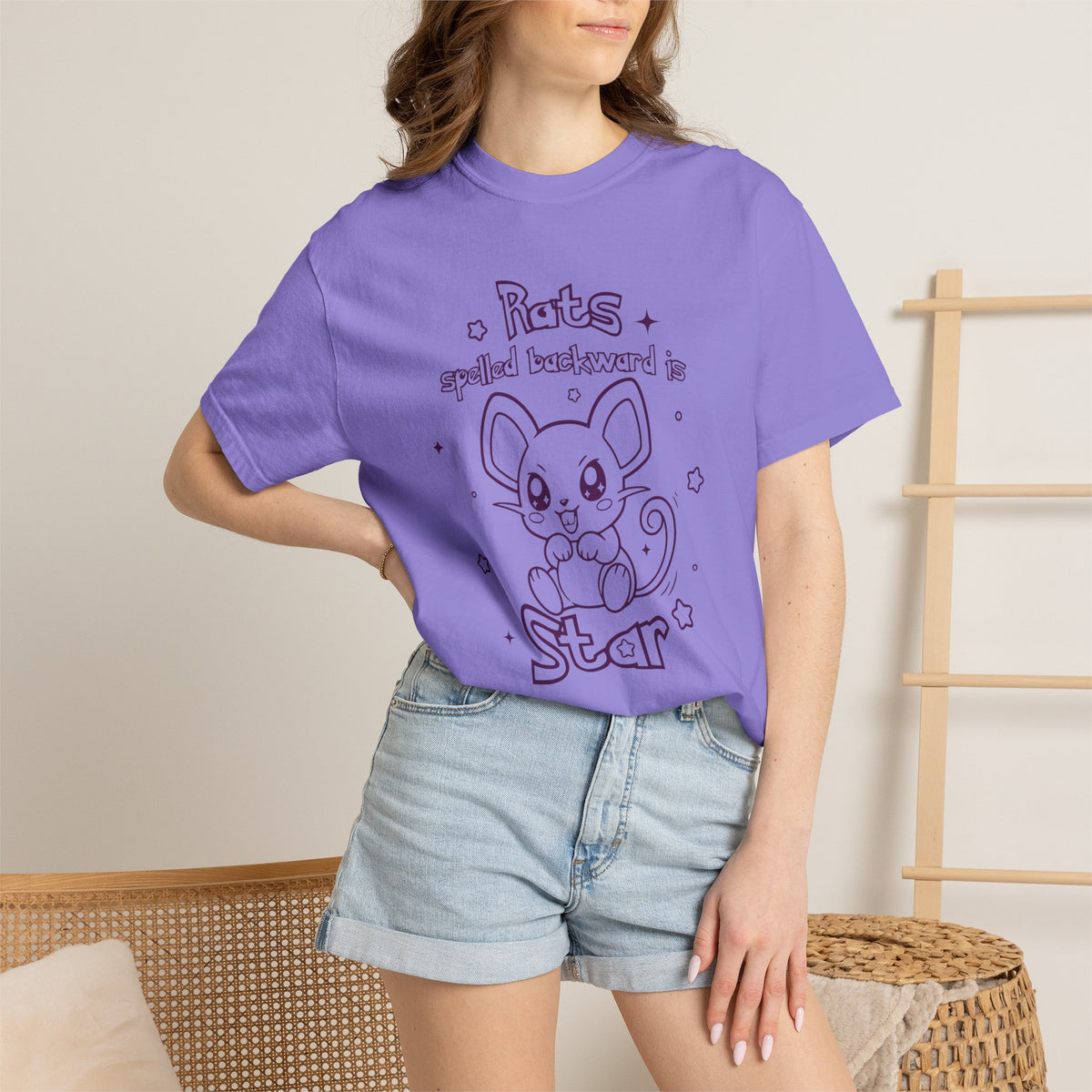 Rats spelled backward is star t-shirt cute Pkm rat animal design tee shirt