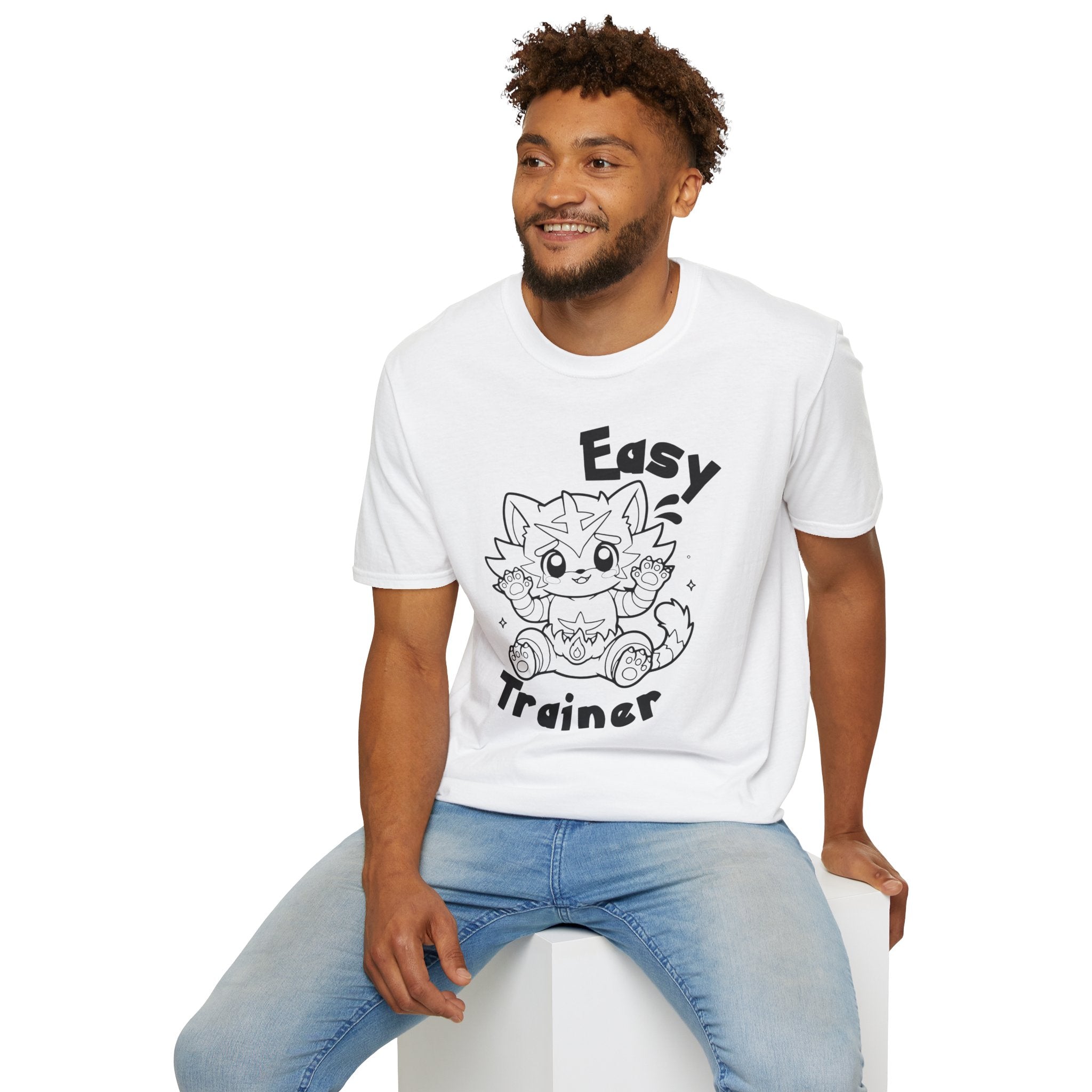 Easy Trainer T-Shirt | Cute Cartoon Easy Tiger Funny wrestling Cat Design Tee