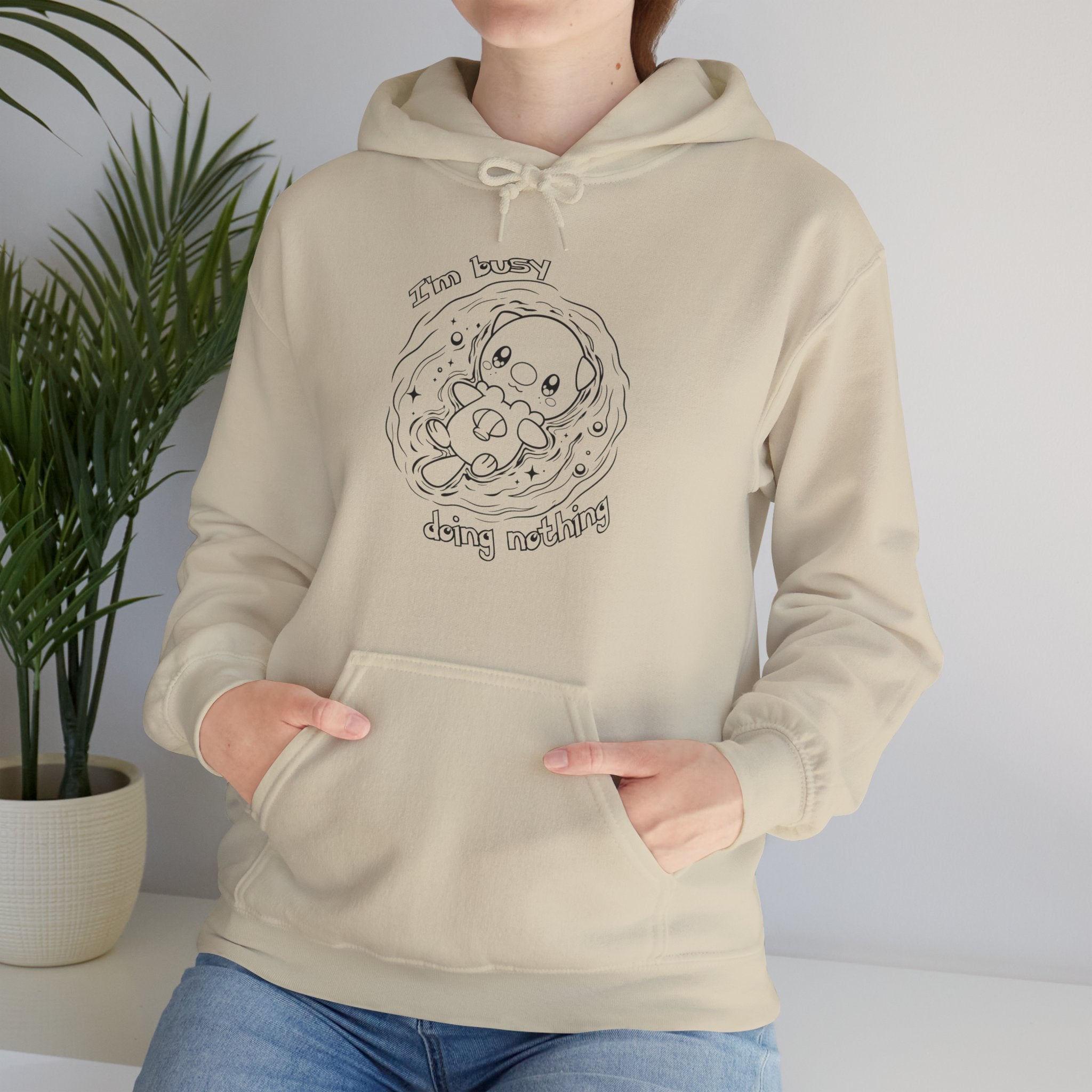 Otter Busy Doing Nothing Otter Hoodie | Cute Swimming Animal Graphic