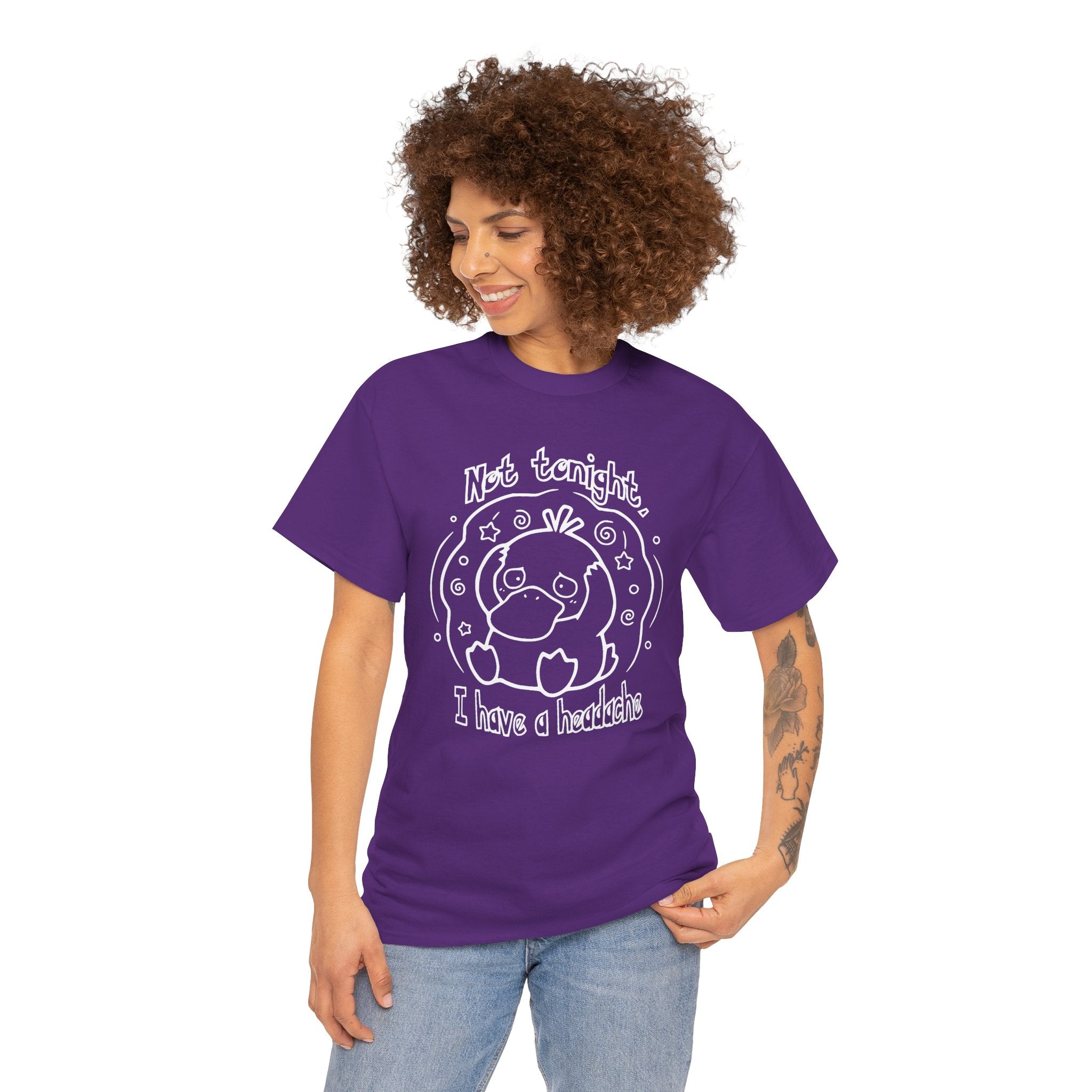 Duck Not Tonight I Have a Headache T-shirt funny kawaii duck illustration Shirt For Wife Or Girlfriend Gift
