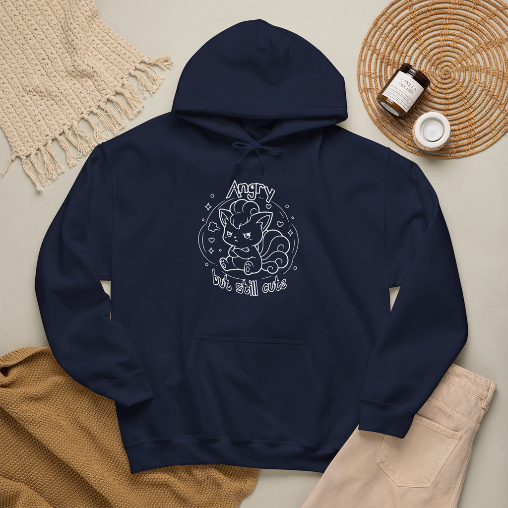 Fox Angry but still cute Grumpy Cute Fox Lady hoodie | Pouting Fox Illustration