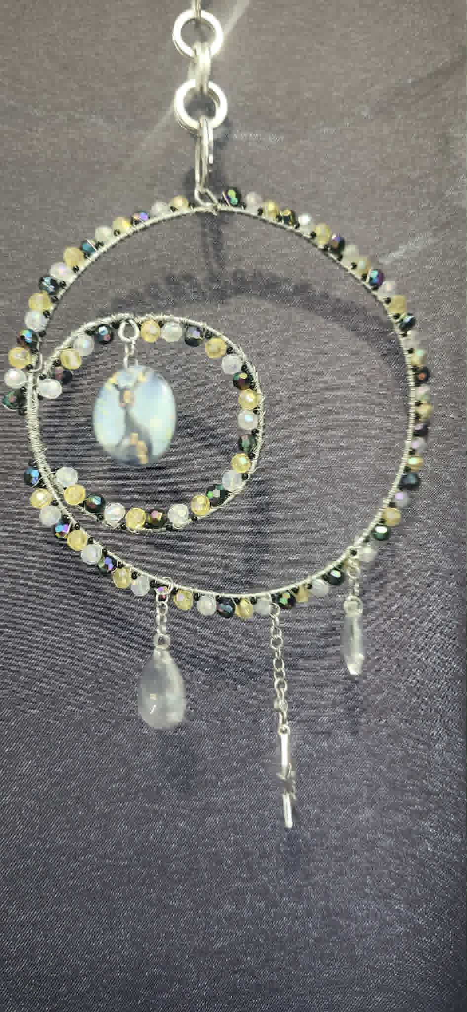 Handmade Umbreon Moon Suncatcher | Crystal Pokémon Window Hanging | One-of-a-Kind Celestial Home Décor