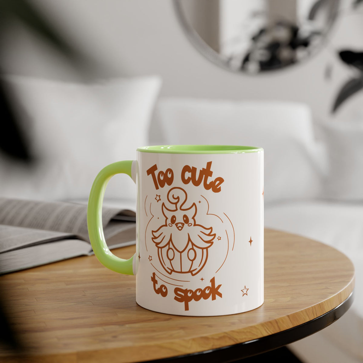 Too Cute to Spook Pumpkin Ghost Halloween Theme Coffee Tea Mug