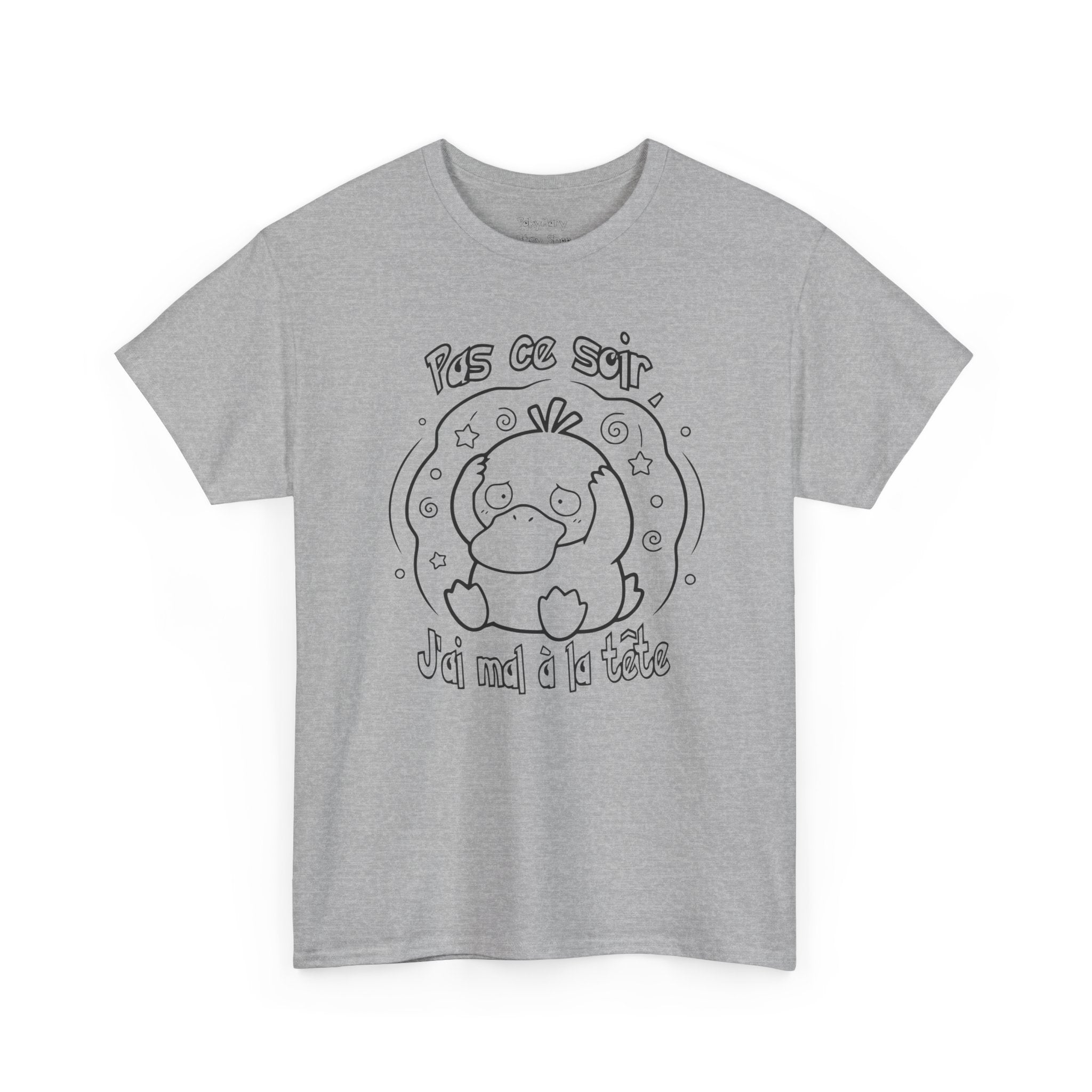 Canard Pas ce soir j'ai mal à la tête T-Shirt drôle francophone Animal Adorable Cadeau femme blonde copine