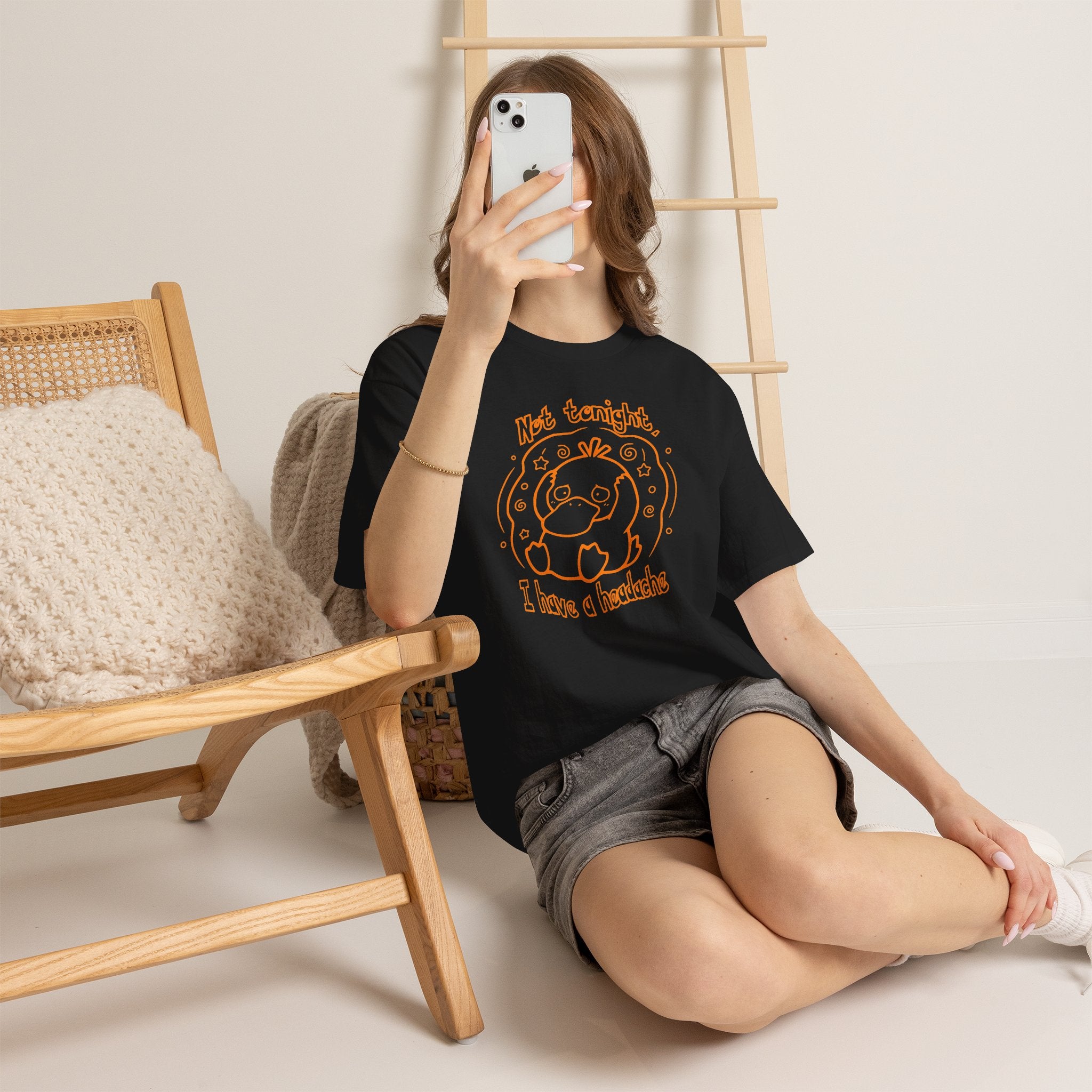 Duck Not Tonight I Have a Headache T-shirt funny kawaii duck illustration Shirt For Wife Or Girlfriend Gift