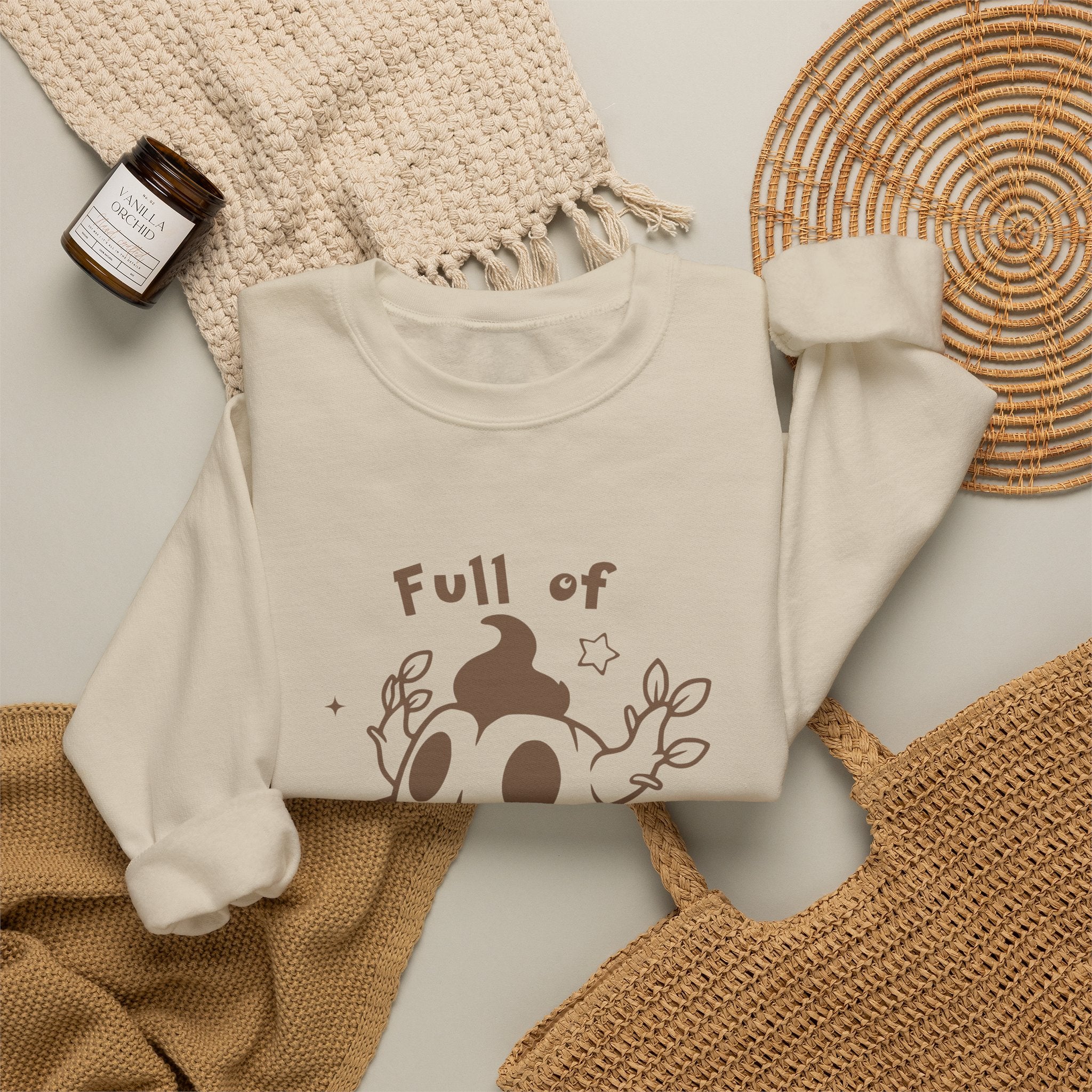 Full of Mischief Sweatshirt | Cute Halloween Ghost Crewneck | Cozy Fall Sweatshirt | Geek Autumn Sweater | Kawaii Spooky Apparel