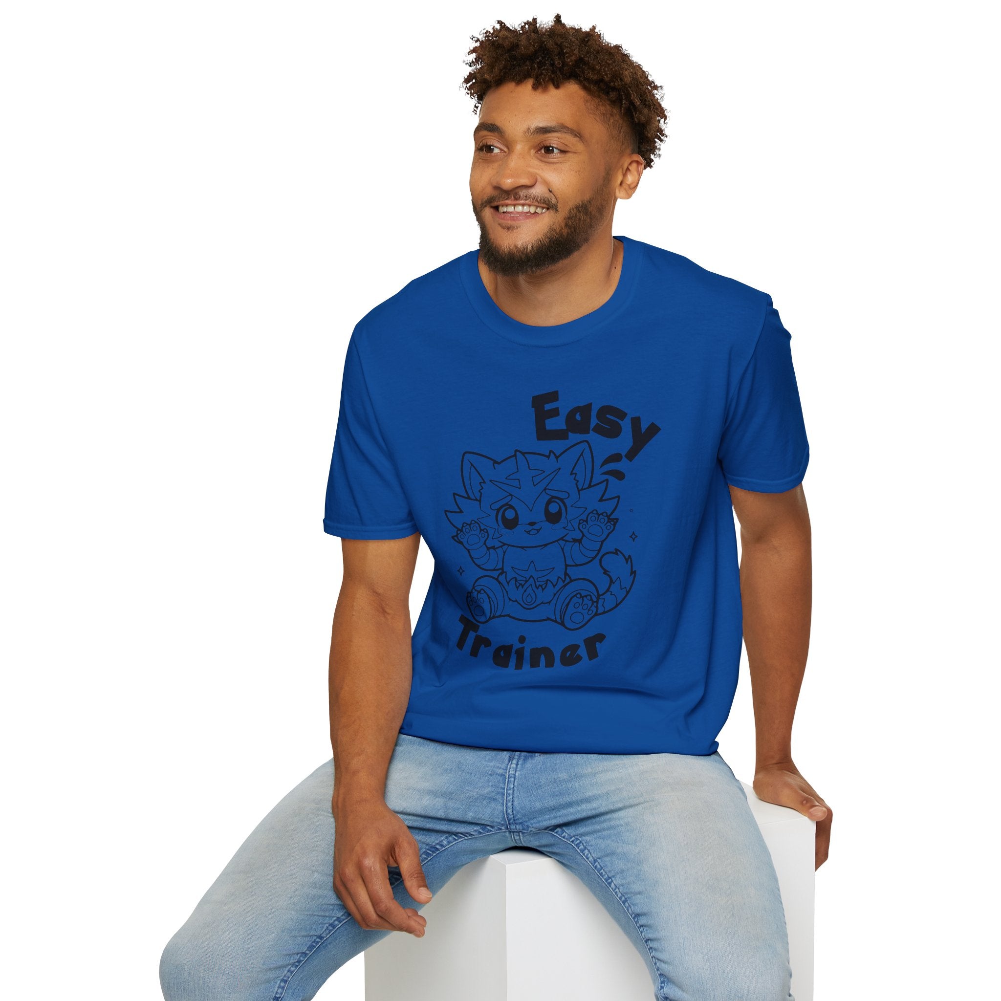 Easy Trainer T-Shirt | Cute Cartoon Easy Tiger Funny wrestling Cat Design Tee