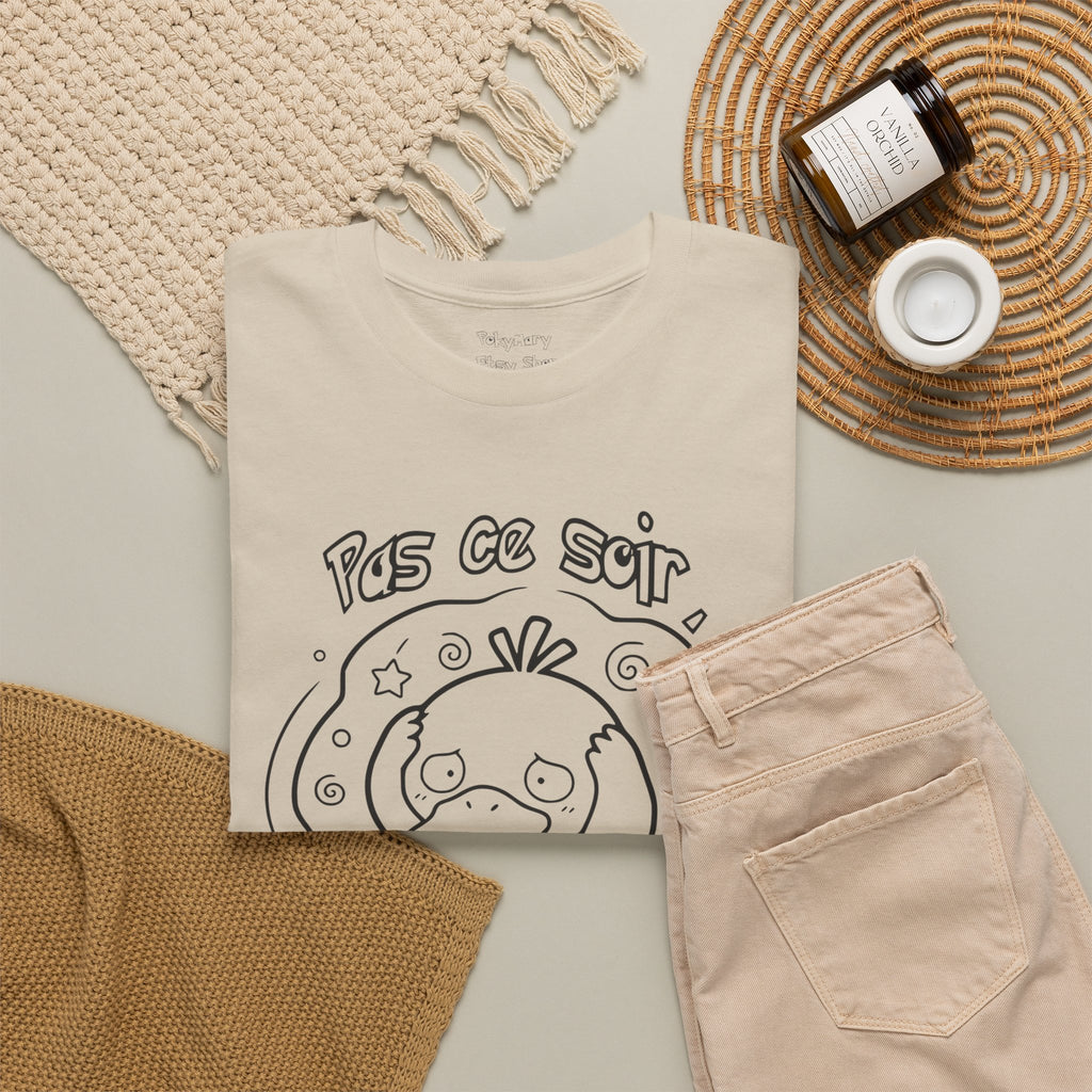 Canard Pas ce soir j'ai mal à la tête T-Shirt drôle francophone Animal Adorable Cadeau femme blonde copine