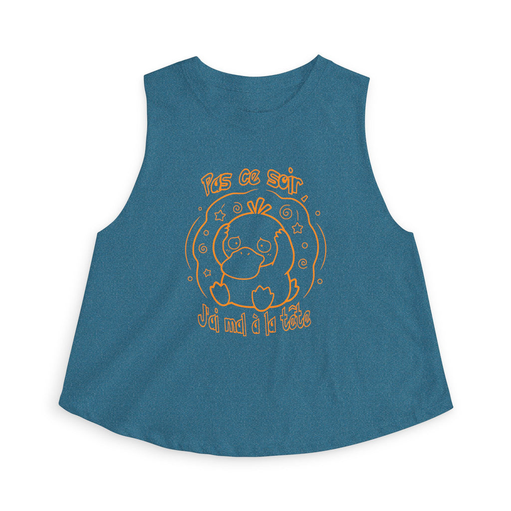 Canard Pas ce soir j'ai mal à la tête Crop Top drôle Sweater francophone Animal Adorable Cadeau femme blonde copine
