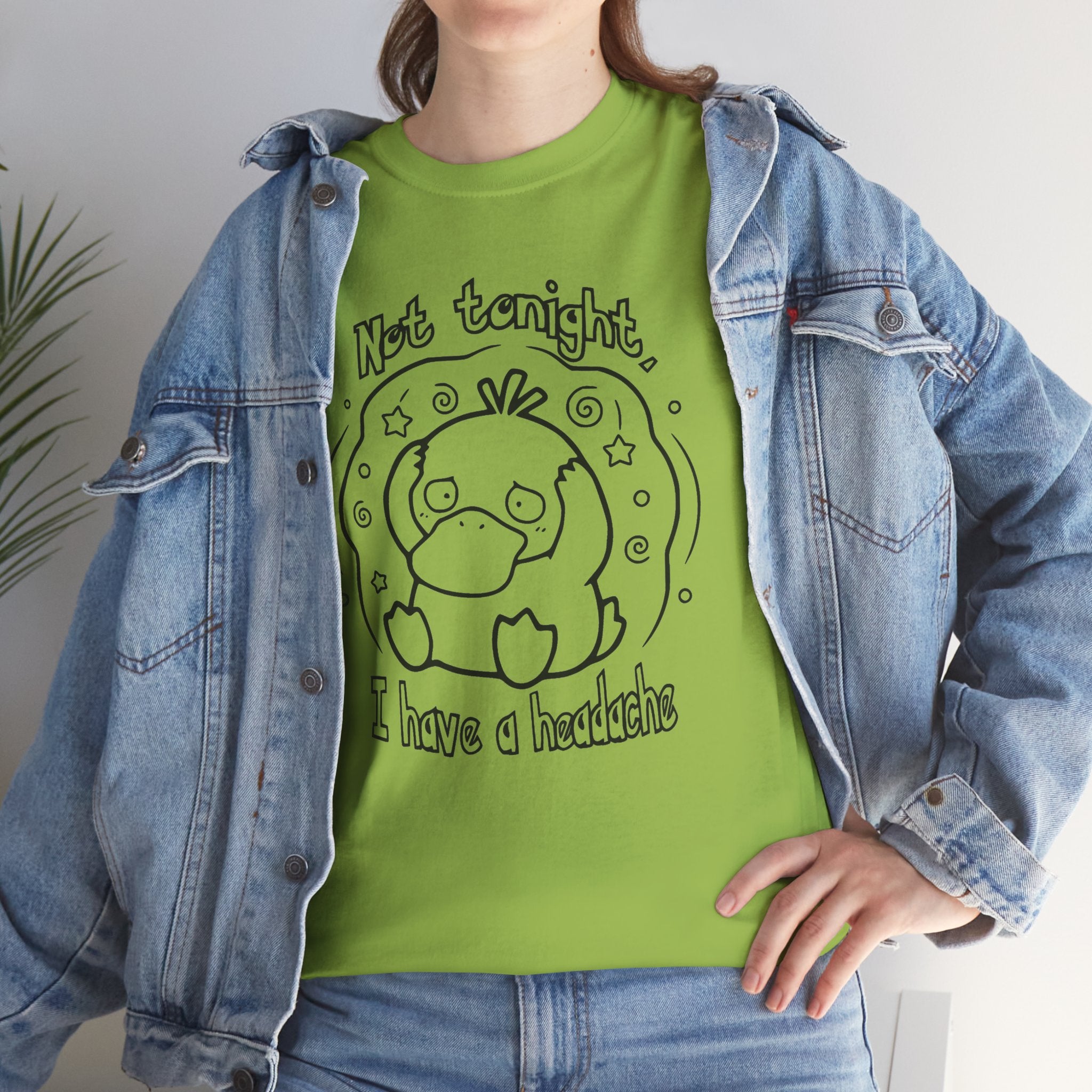Duck Not Tonight I Have a Headache T-shirt funny kawaii duck illustration Shirt For Wife Or Girlfriend Gift