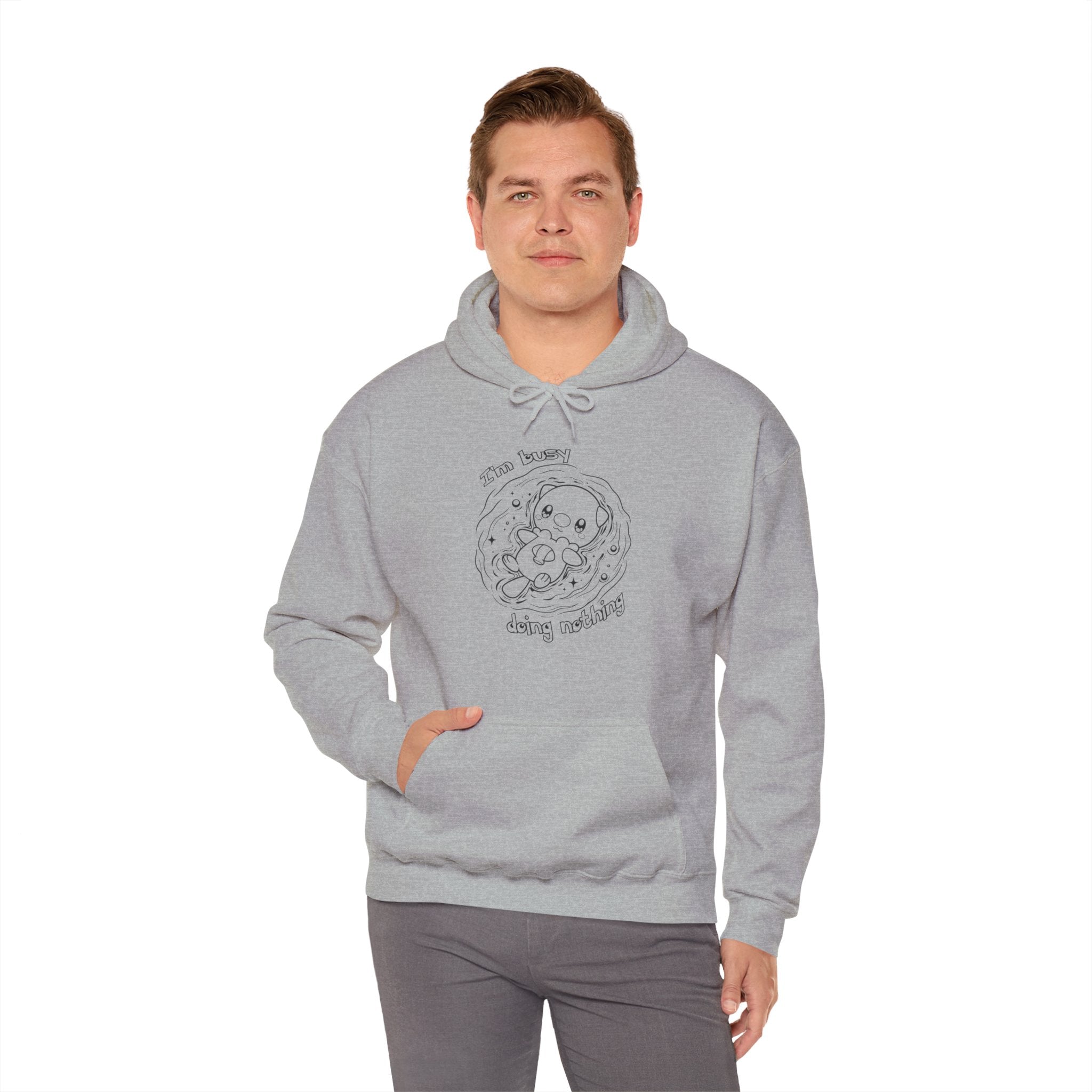Otter Busy Doing Nothing Otter Hoodie | Cute Swimming Animal Graphic