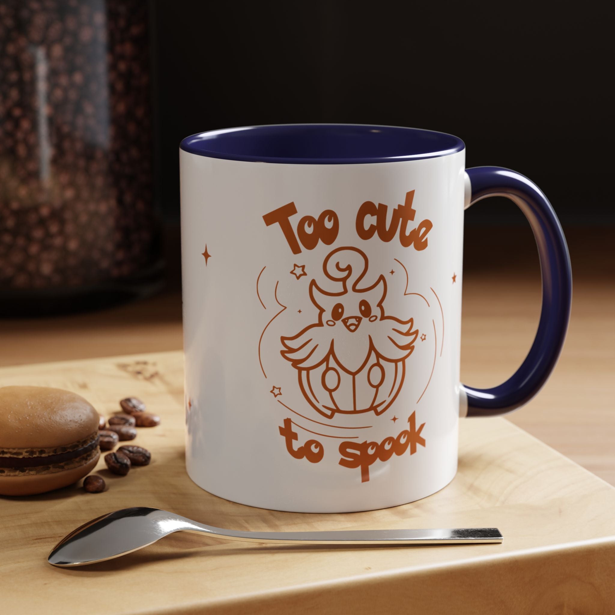Too Cute to Spook Pumpkin Ghost Halloween Theme Mug | Accent Coffee Mug 11oz 15oz
