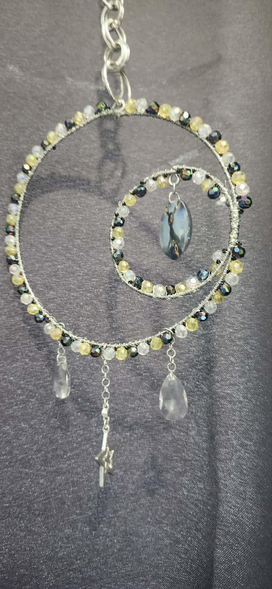 Handmade Umbreon Moon Suncatcher | Crystal Pokémon Window Hanging | One-of-a-Kind Celestial Home Décor